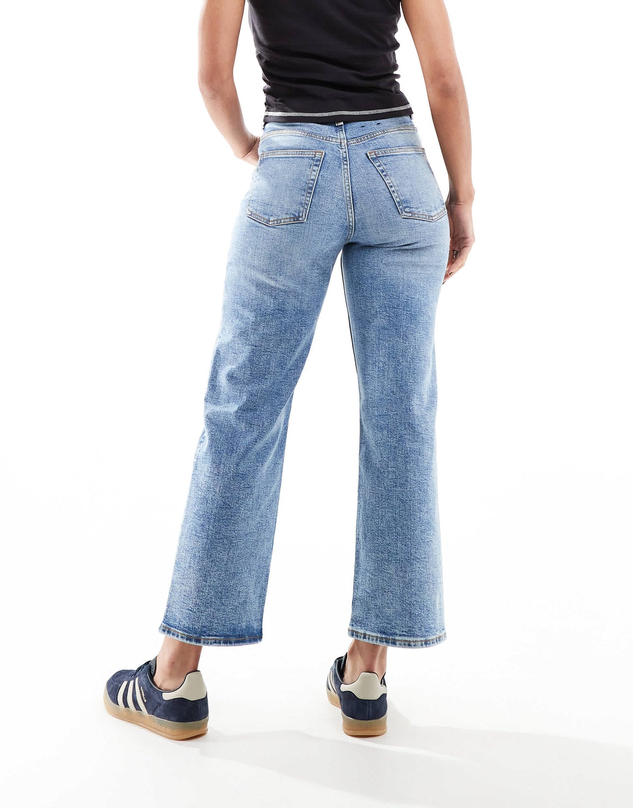 Monki Zami high waist straight leg jeans in vintage blue