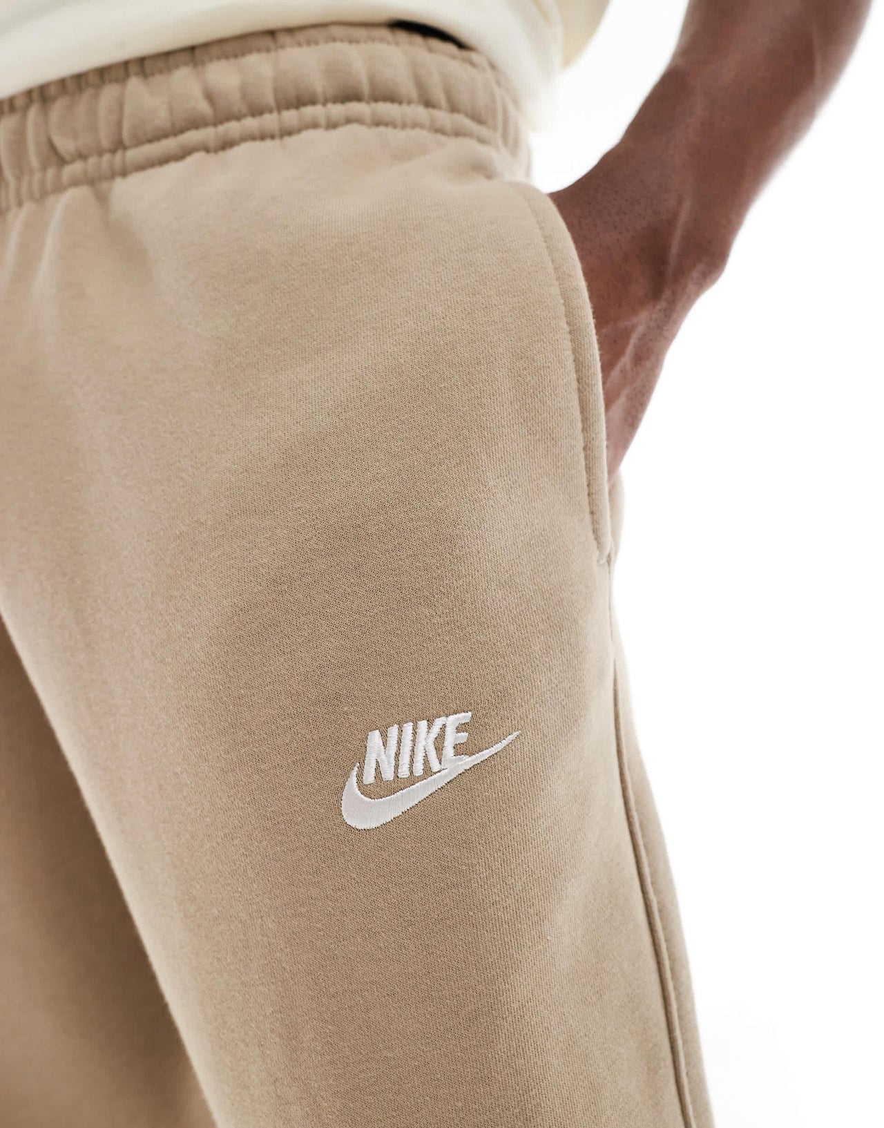 Nike Club Fleece open hem sweatpant in khaki
