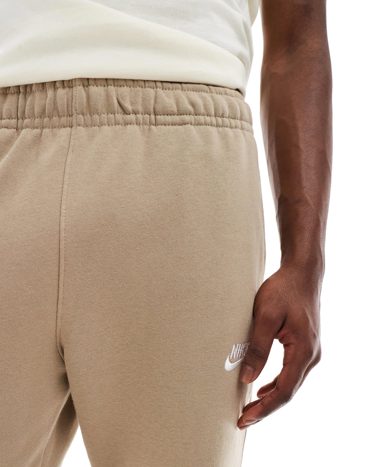 Nike Club Fleece open hem sweatpant in khaki