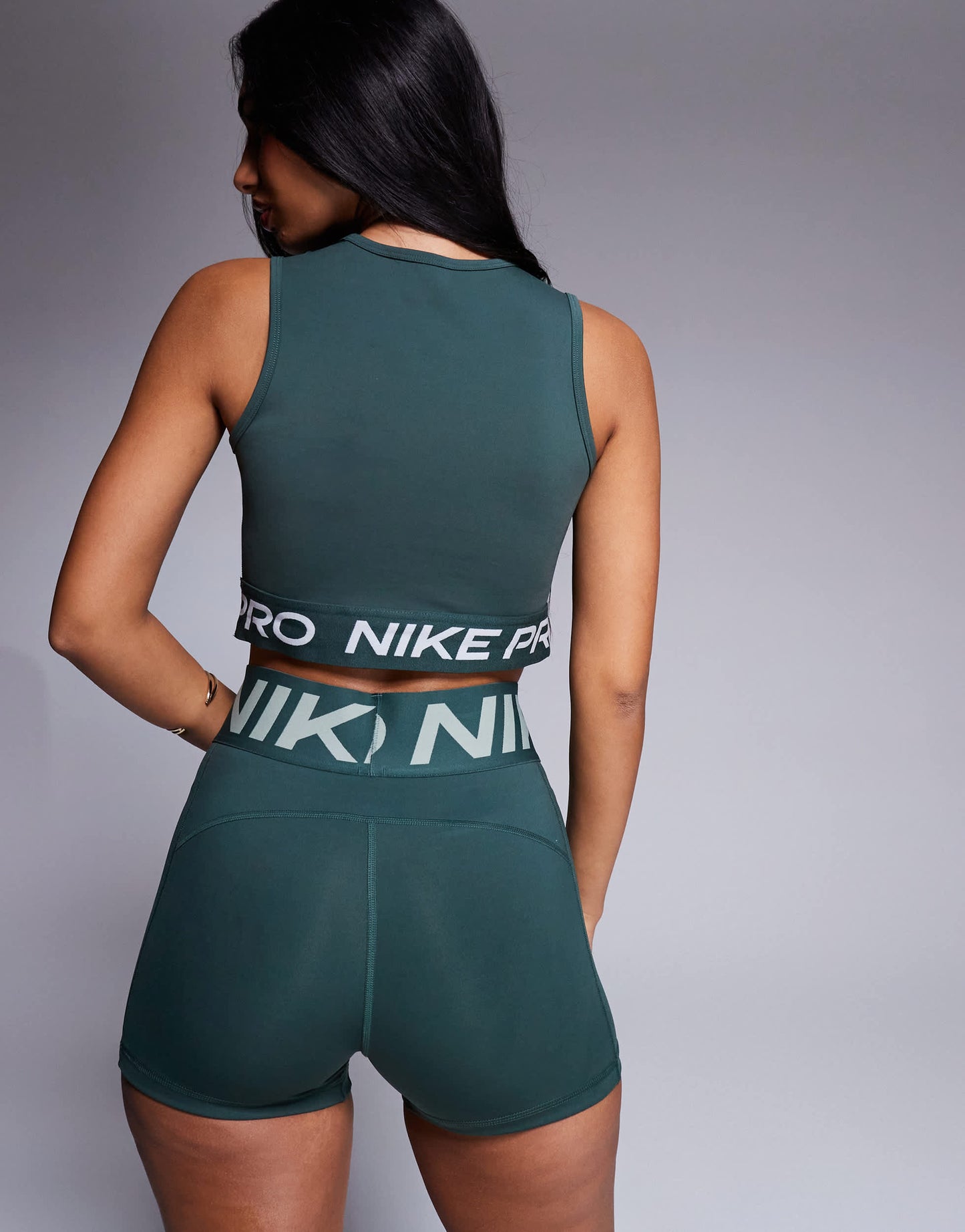 Nike Pro Training 365 cropped vest in dark green