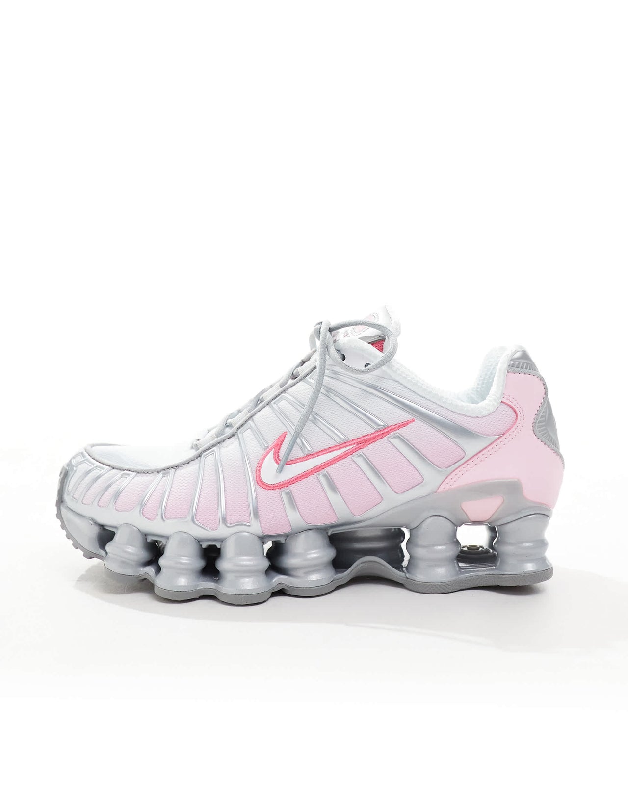 Nike Shox TL trainers in silver and pink