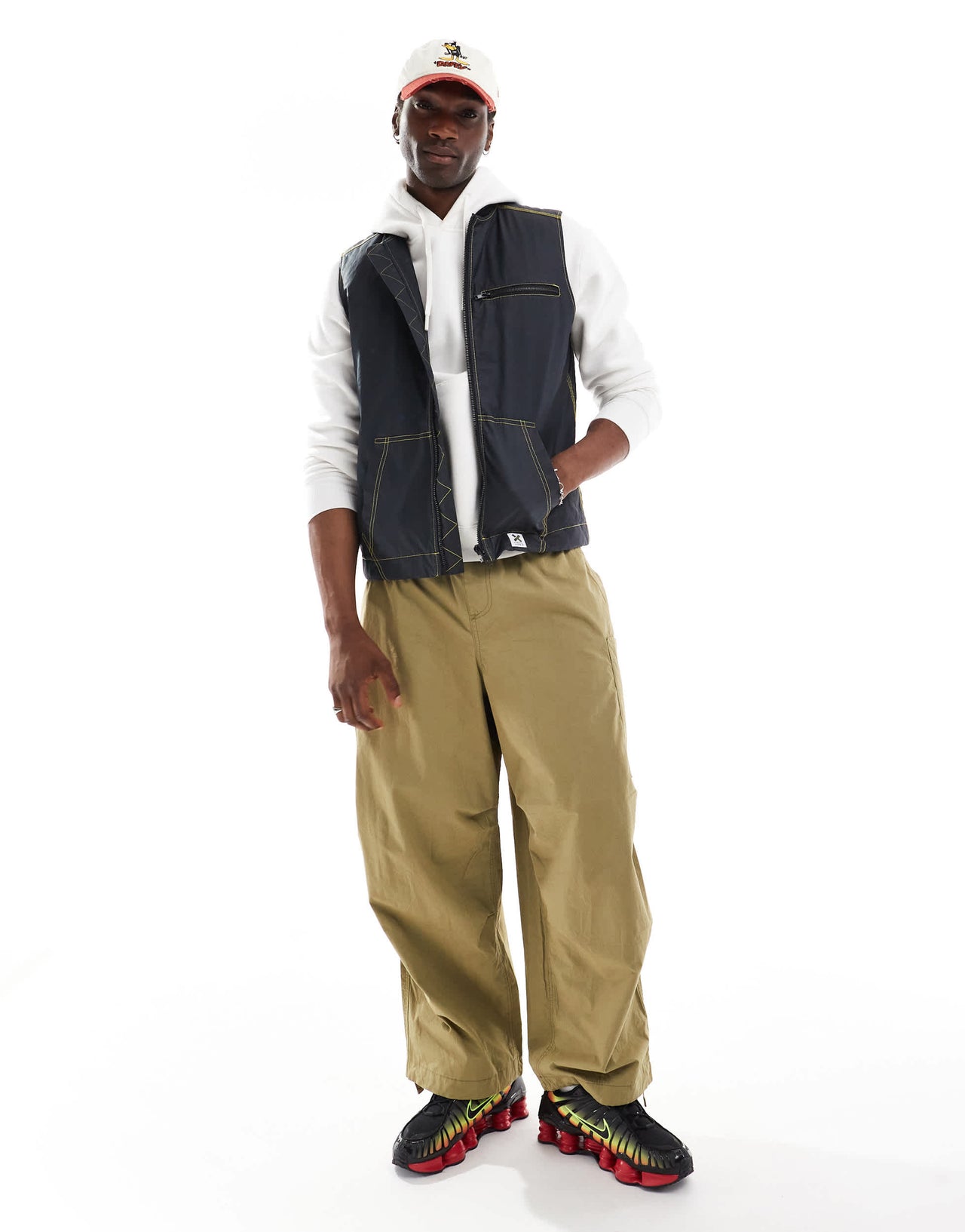 COLLUSION canvas gilet in navy