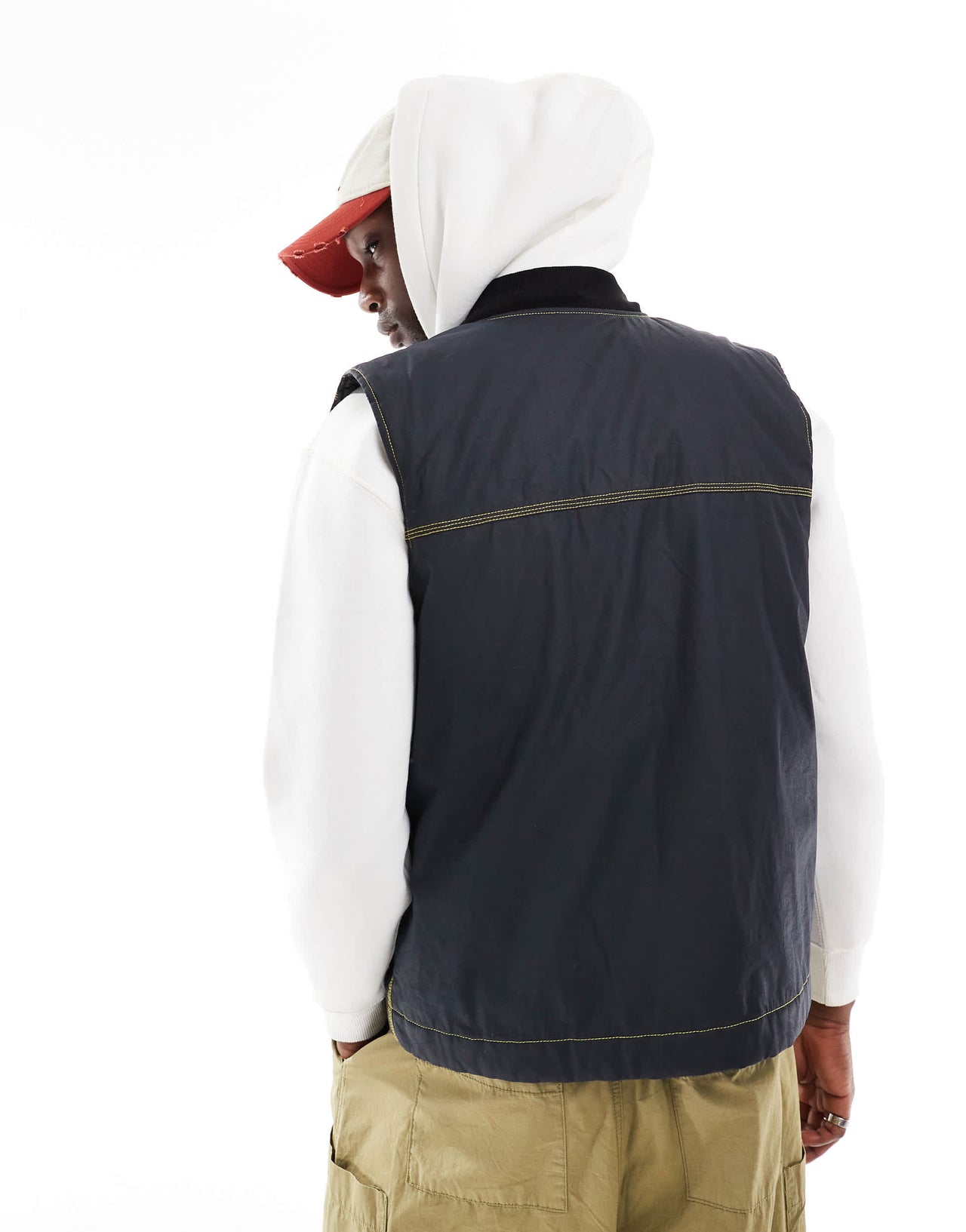 COLLUSION canvas gilet in navy