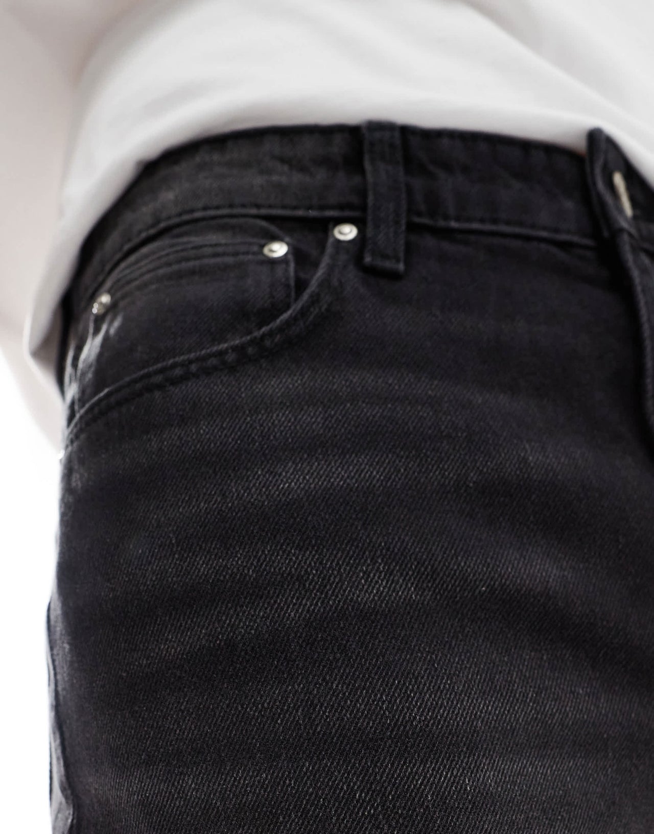 ASOS DESIGN straight leg jeans in washed black with light tint