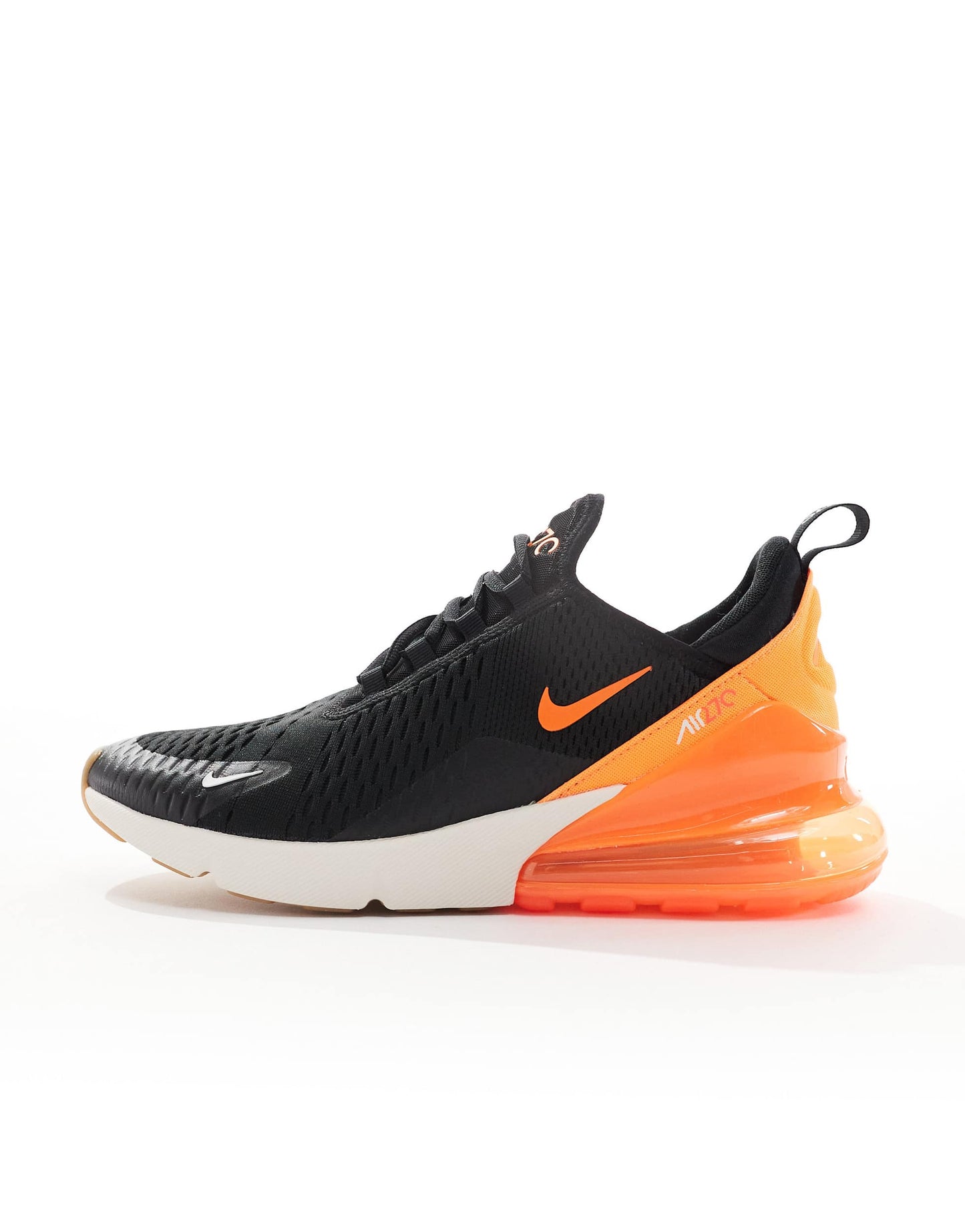 Nike Air Max 270 trainers in black, orange and white