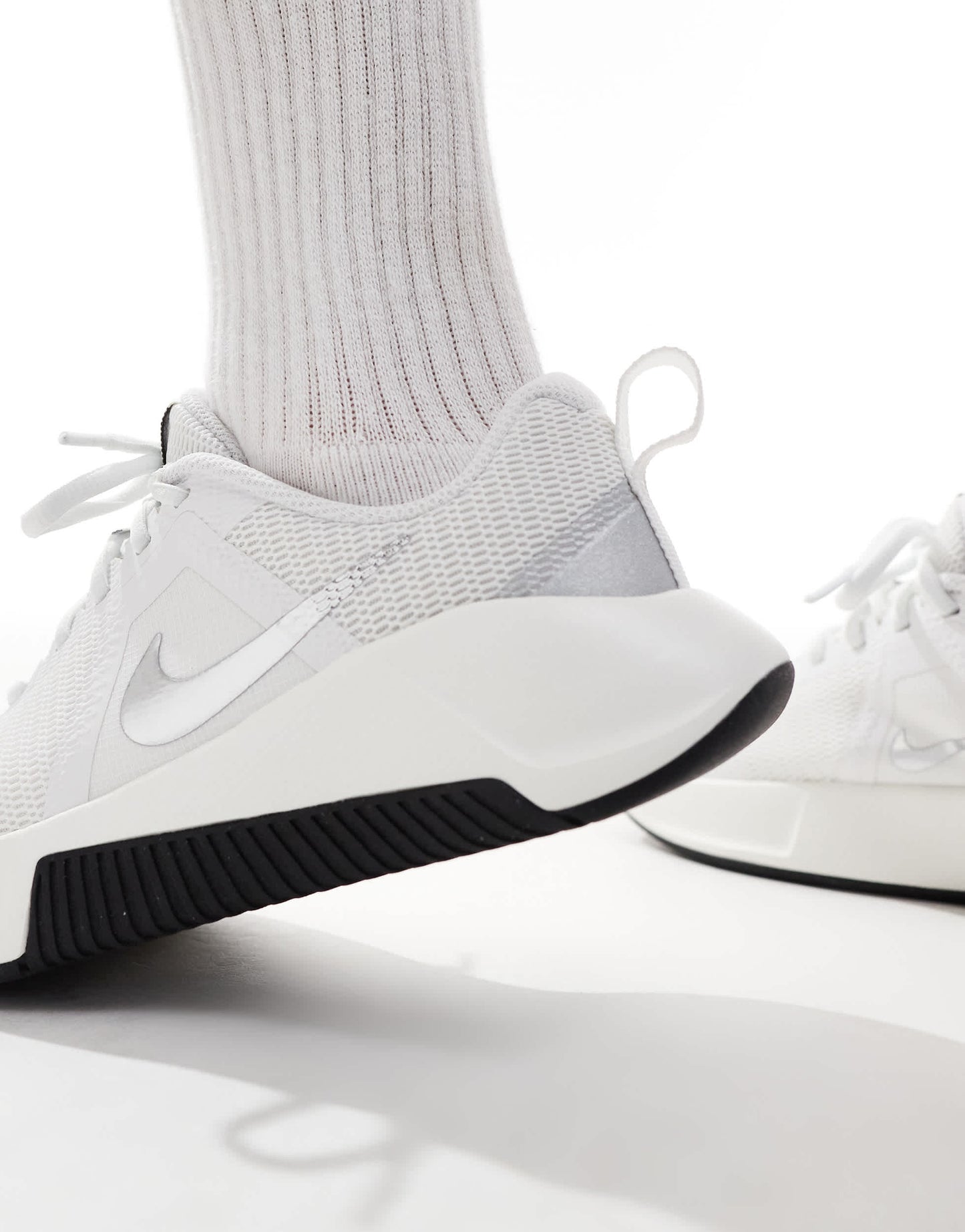 Nike Training MC 3 trainers in white and silver