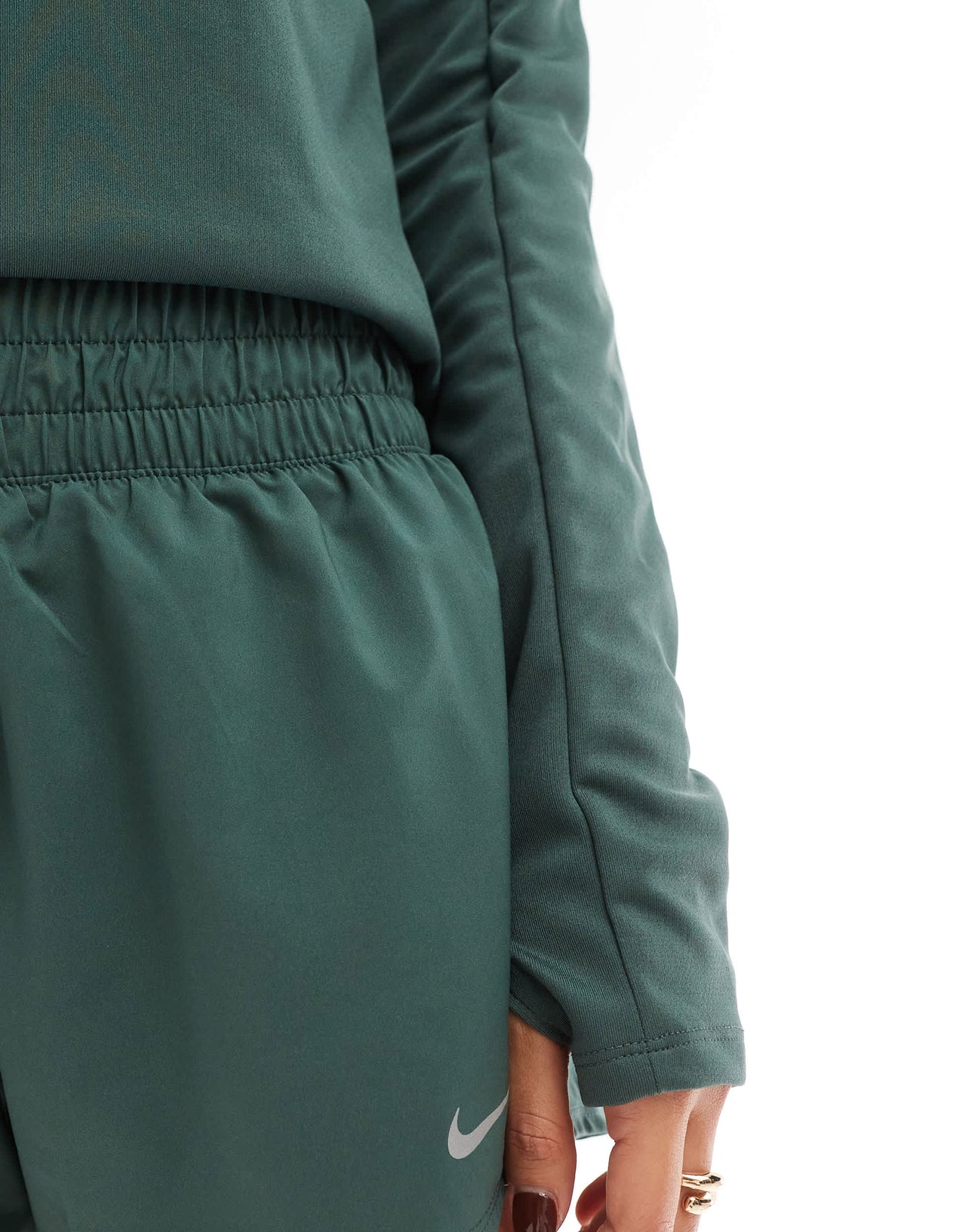 Nike One Training mid rise 3 inch shorts in green