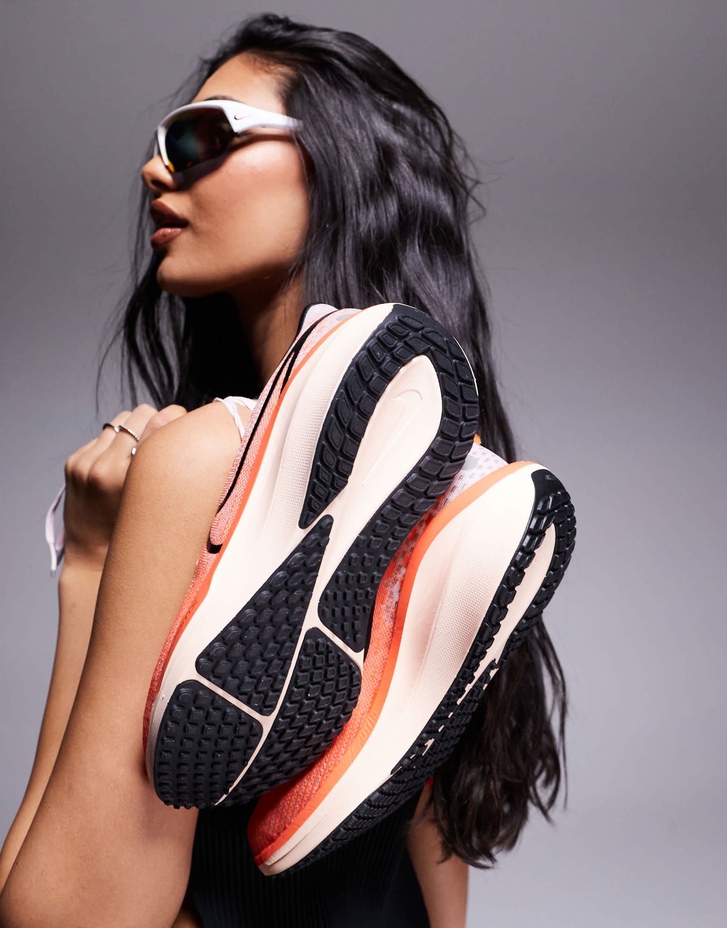 Nike Running Vomero 17 trainers in white and orange