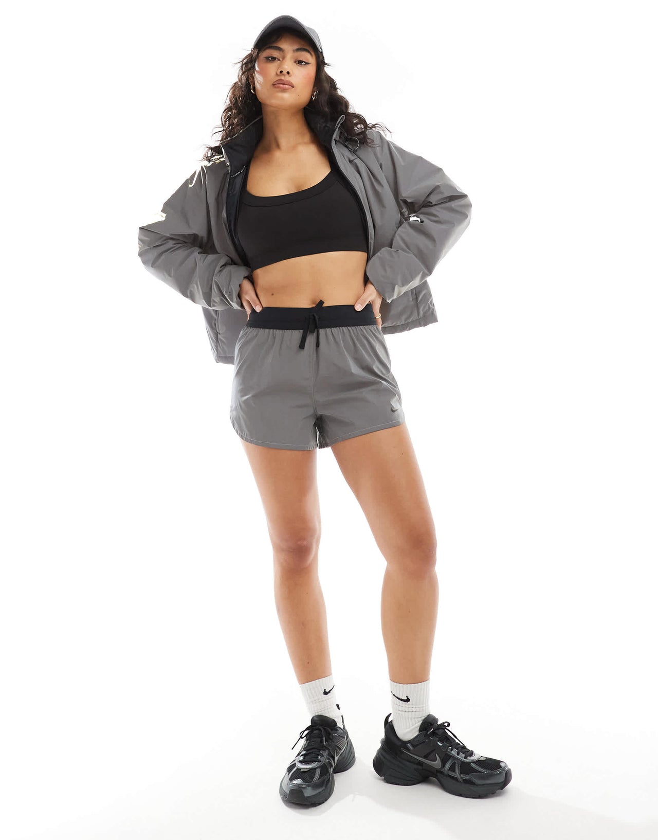 Nike Running Run Division 3 inch reflective shorts in silver