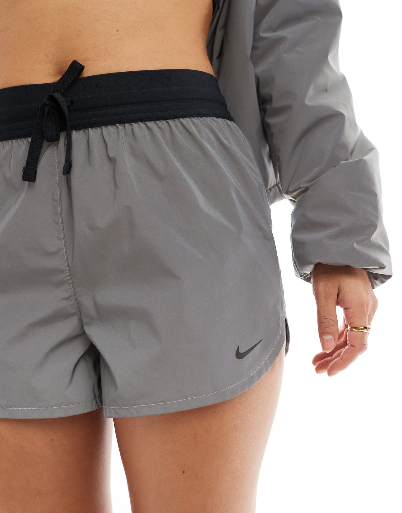Nike Running Run Division 3 inch reflective shorts in silver