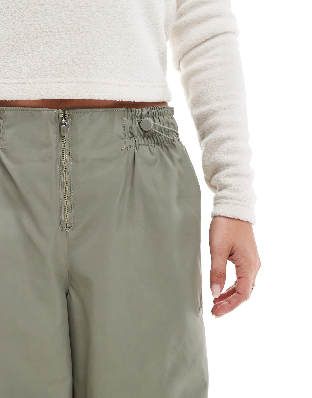 Nike swoosh fleece zip front joggers in grey