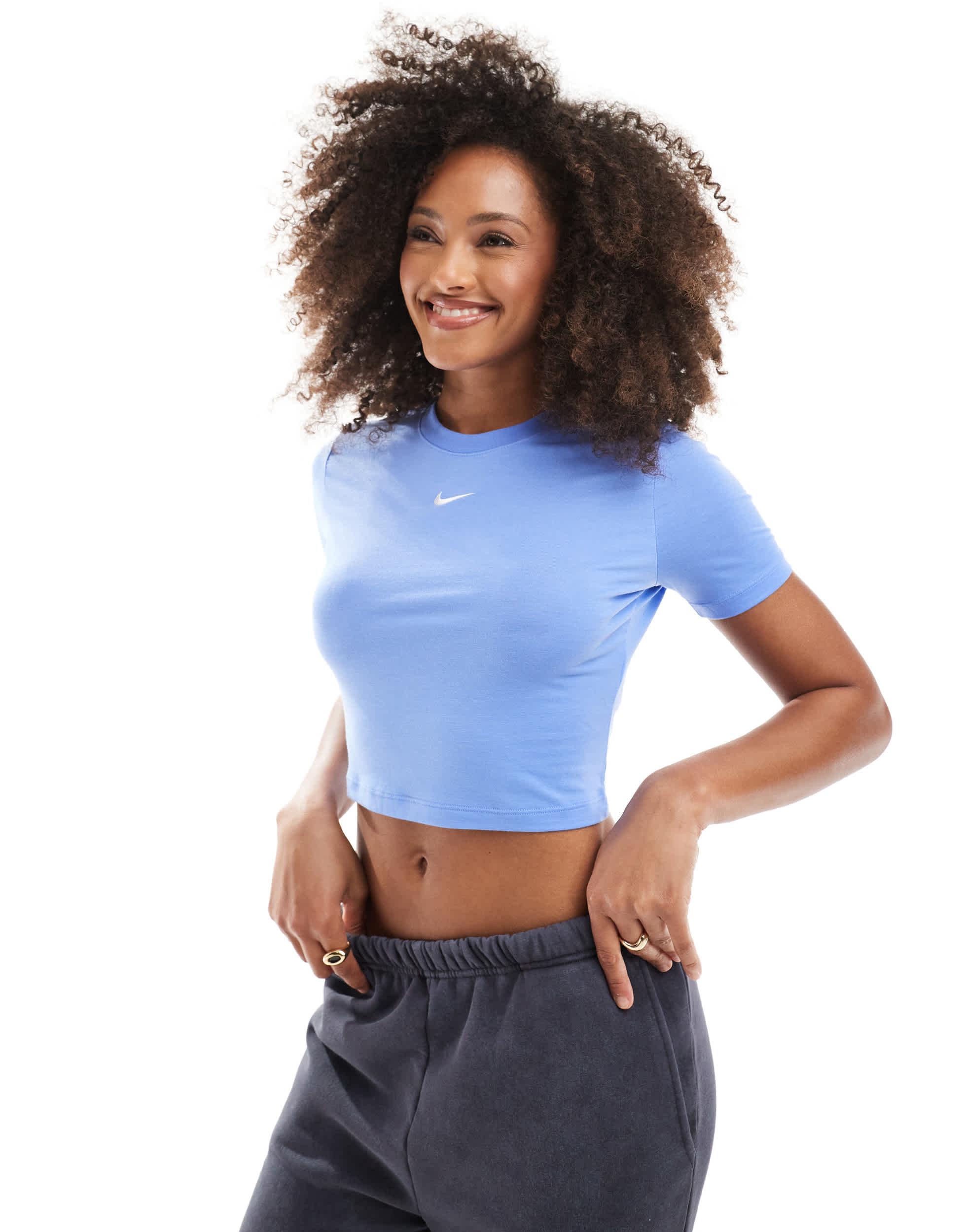 Nike Essentials crop t-shirt in blue