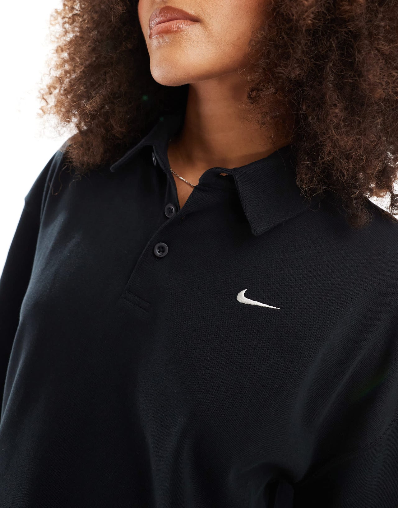 Nike Trend longsleeve polo top in black