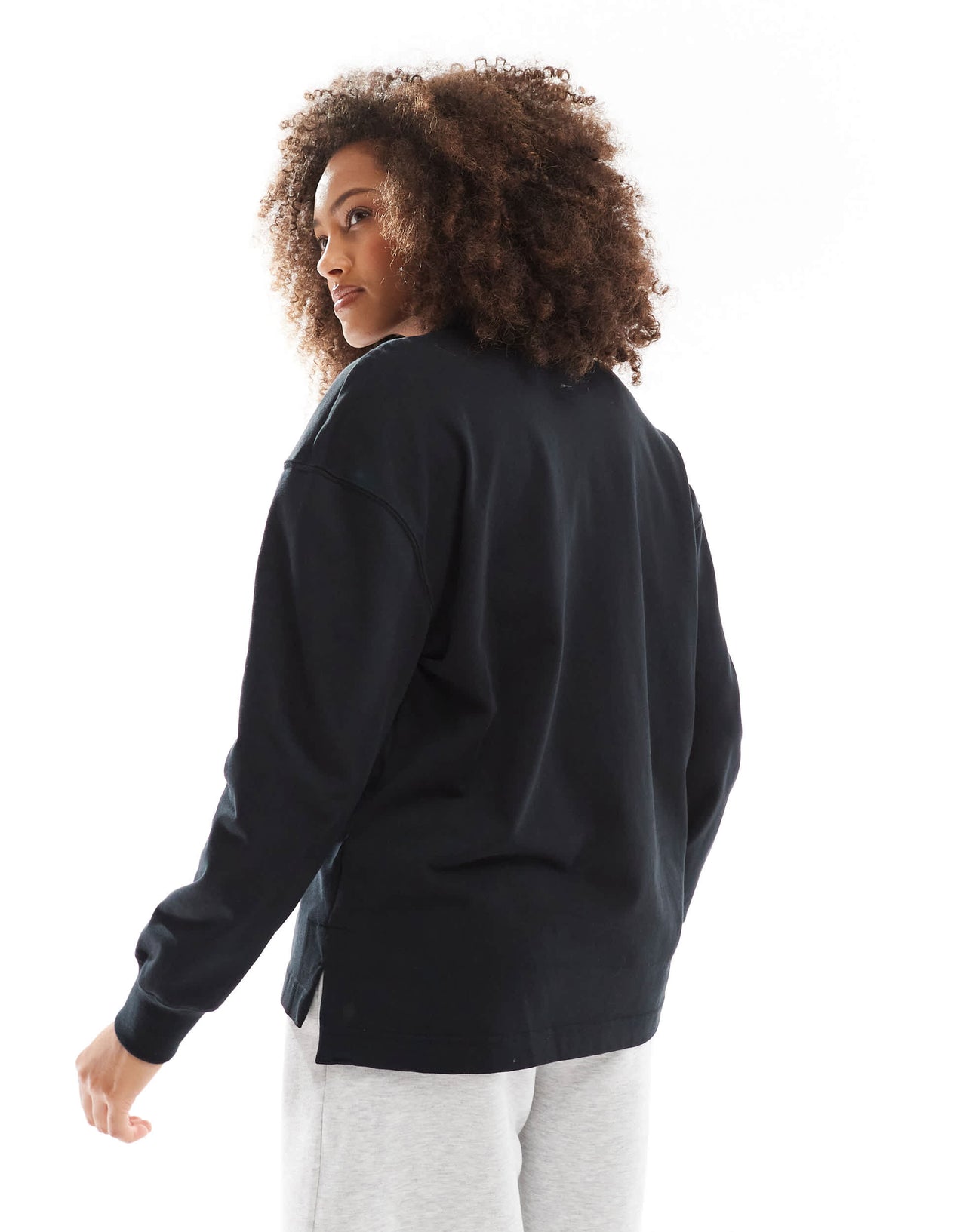 Nike Trend longsleeve polo top in black