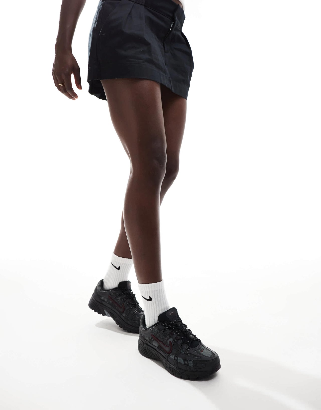Nike P-6000 trainers in black and burgundy
