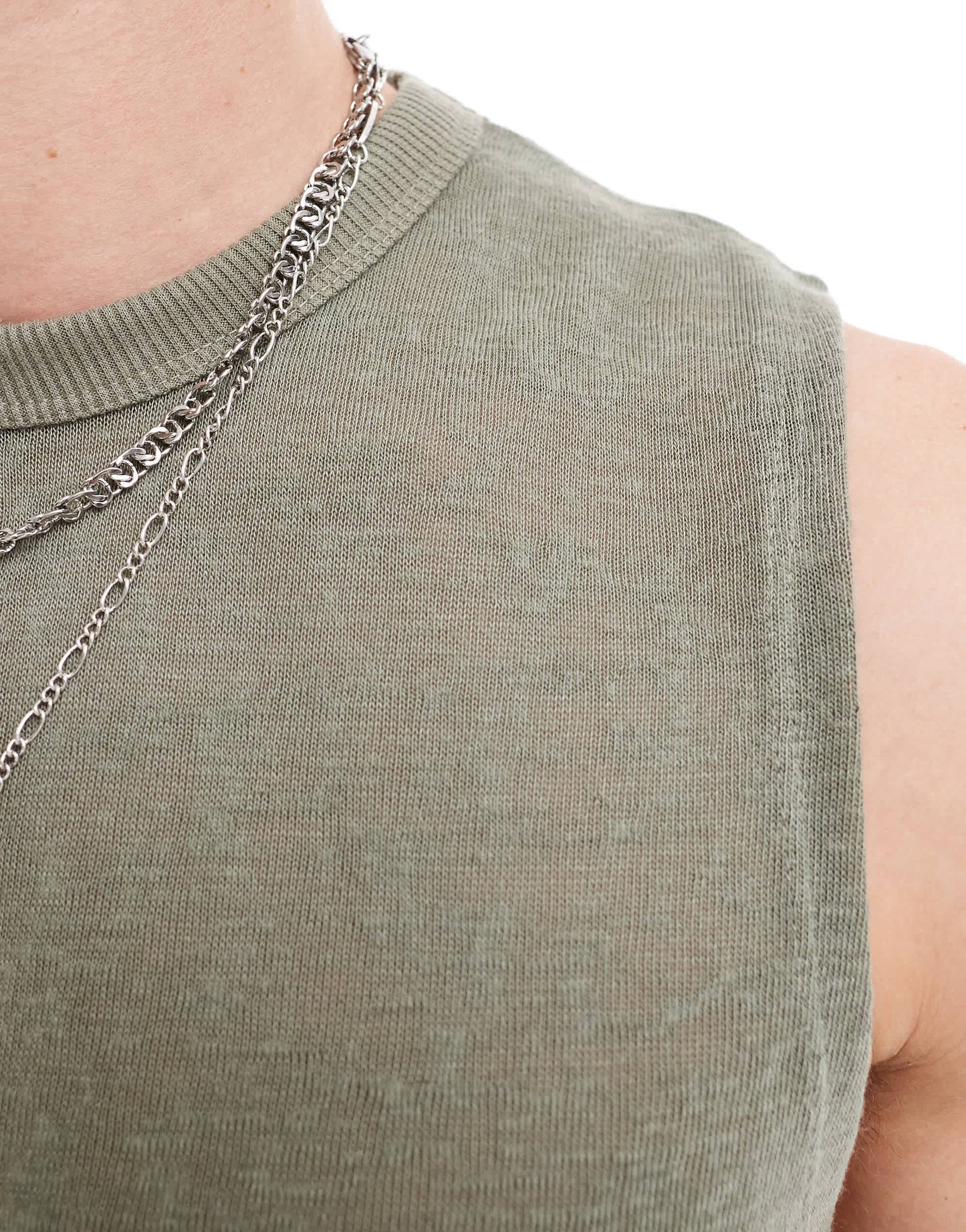 ASOS DESIGN linen look boxy vest in khaki