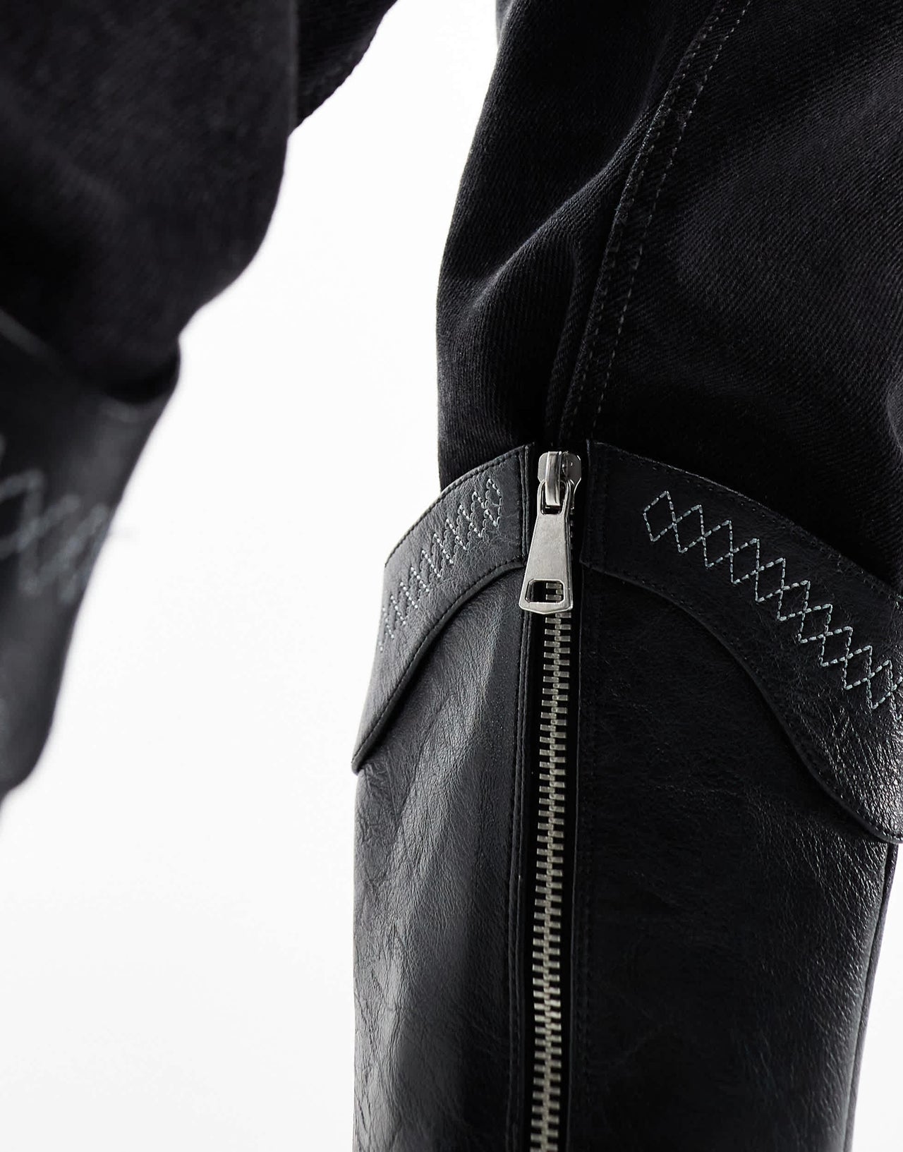 KOI The Last Courtship ornate stacked western cowboy boots in black lizard