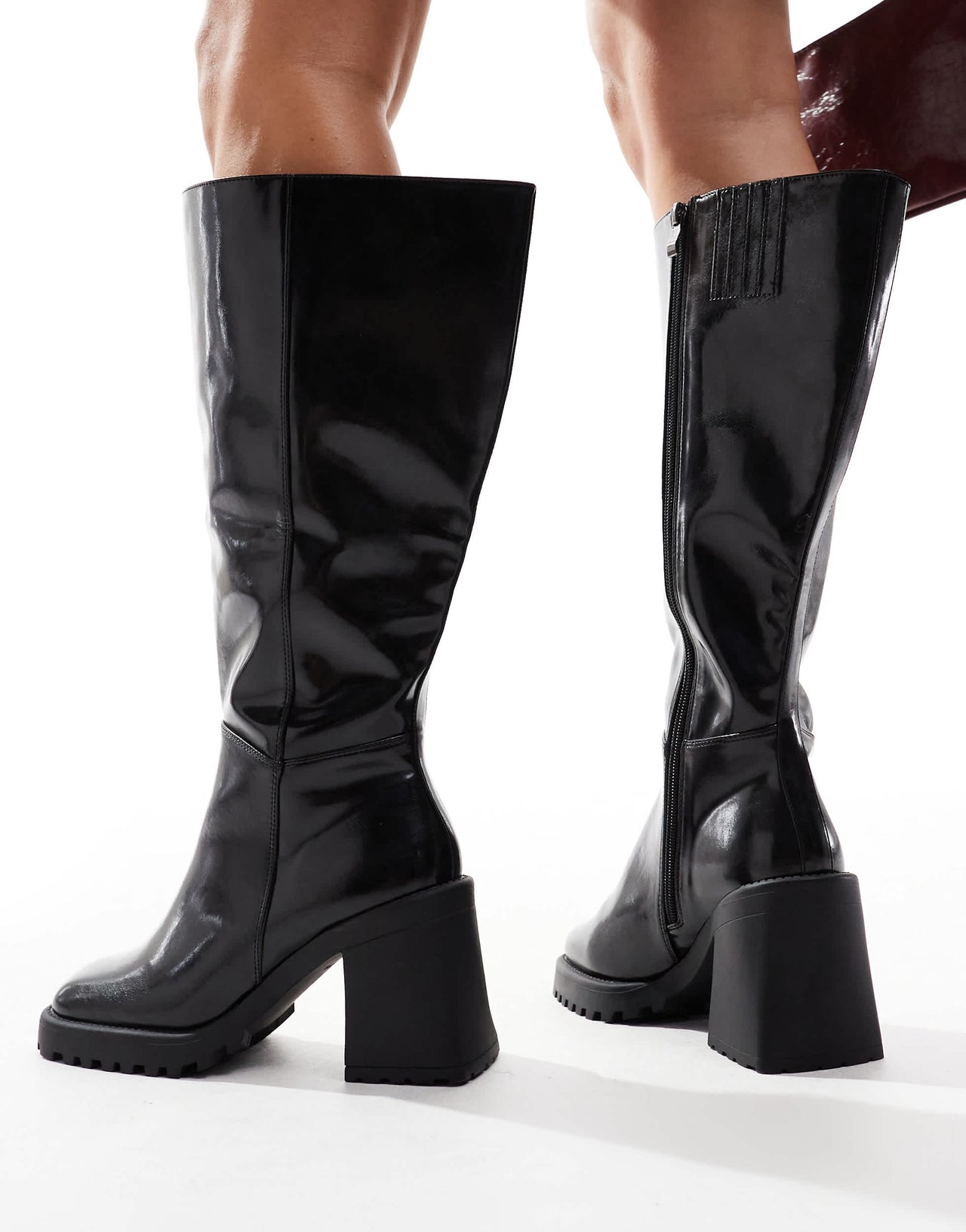 RAID Wide Fit Mayah knee boots in black