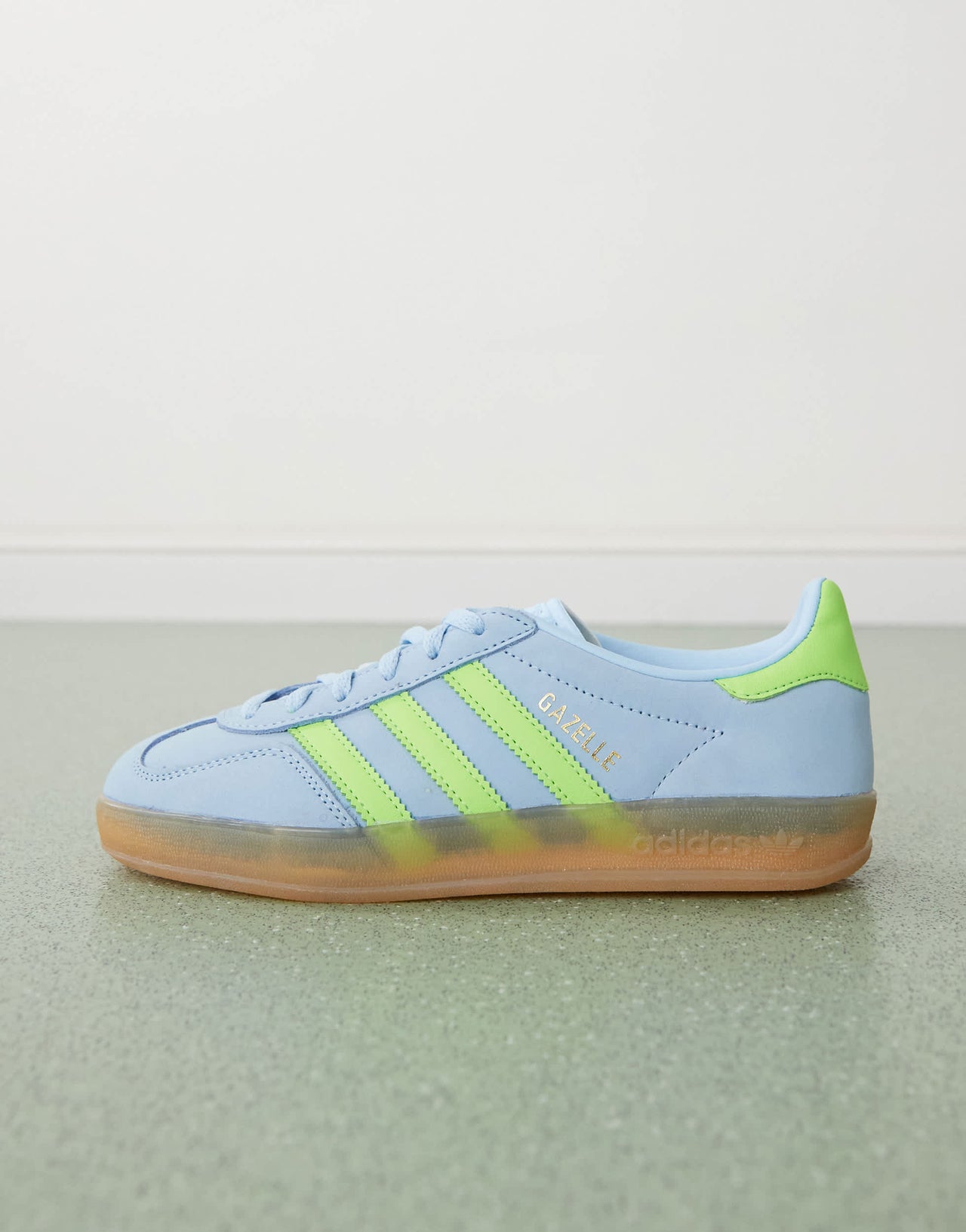 adidas Originals Gazelle Indoor trainers in blue and green nubuck