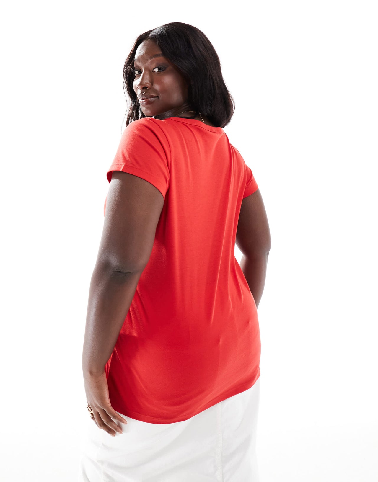 Yours 2 pack t-shirt in white & tomato red