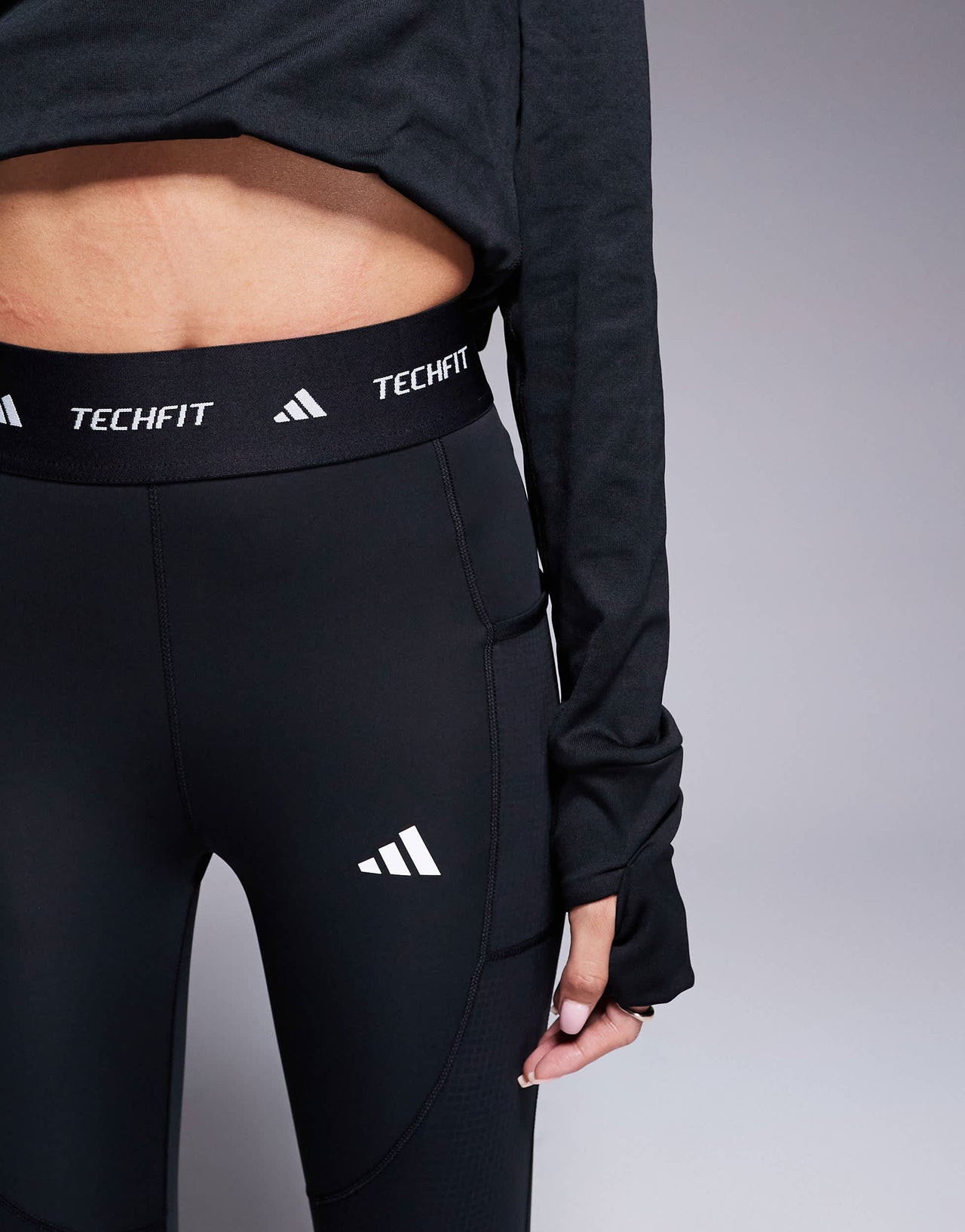 adidas Training tech-fit cold ready sculpt leggings in black