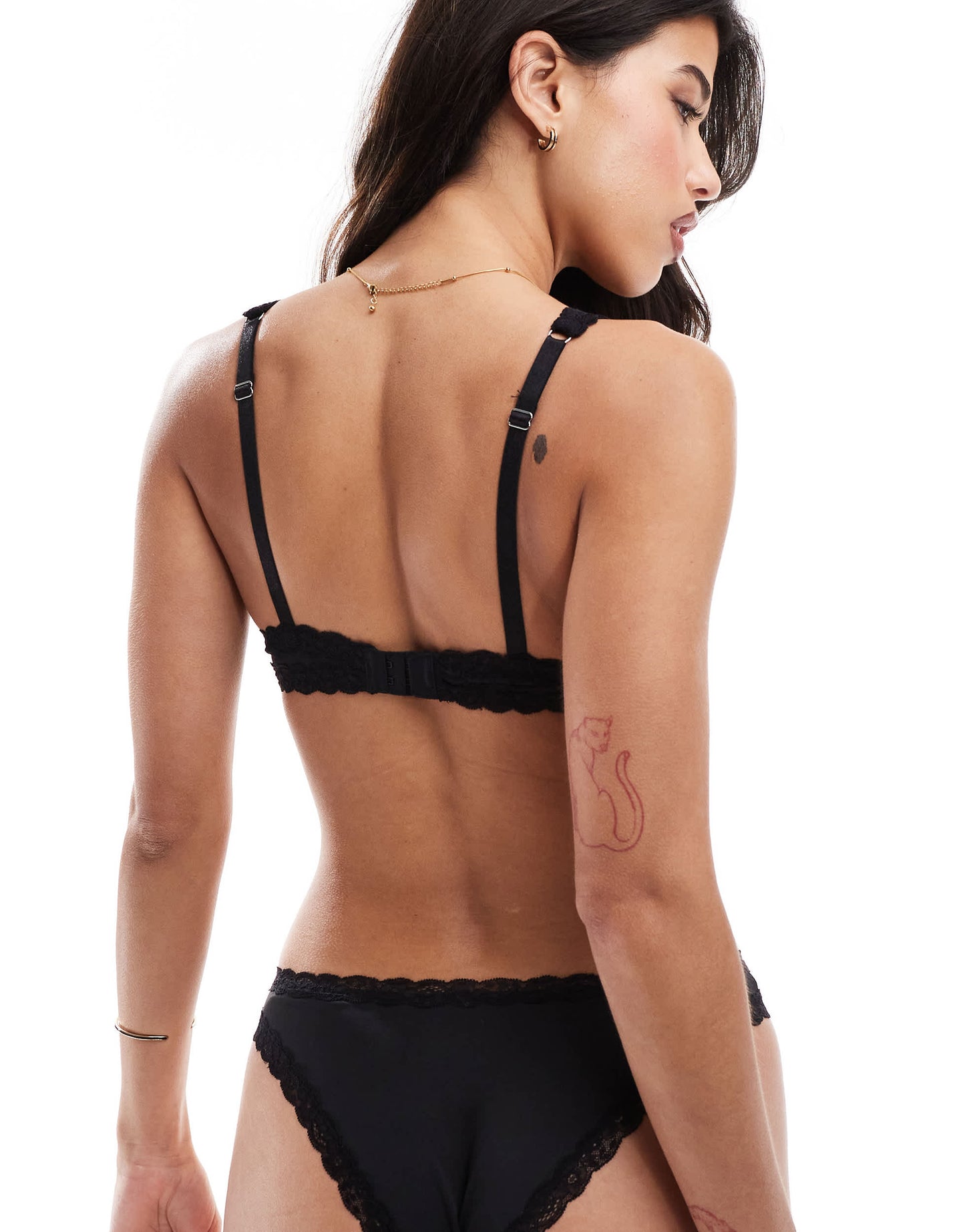 ASOS DESIGN Tia super soft microfibre underwired bra with lace trim in black