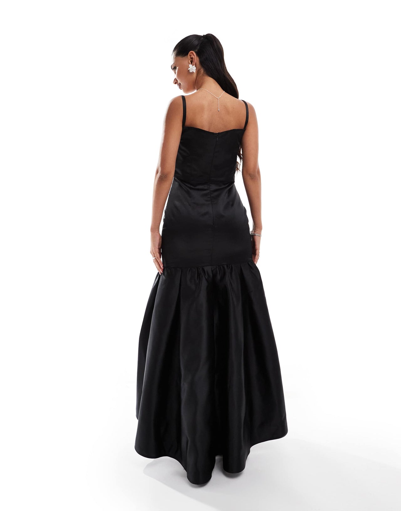 Jarlo mermaid dress with bow detail in black