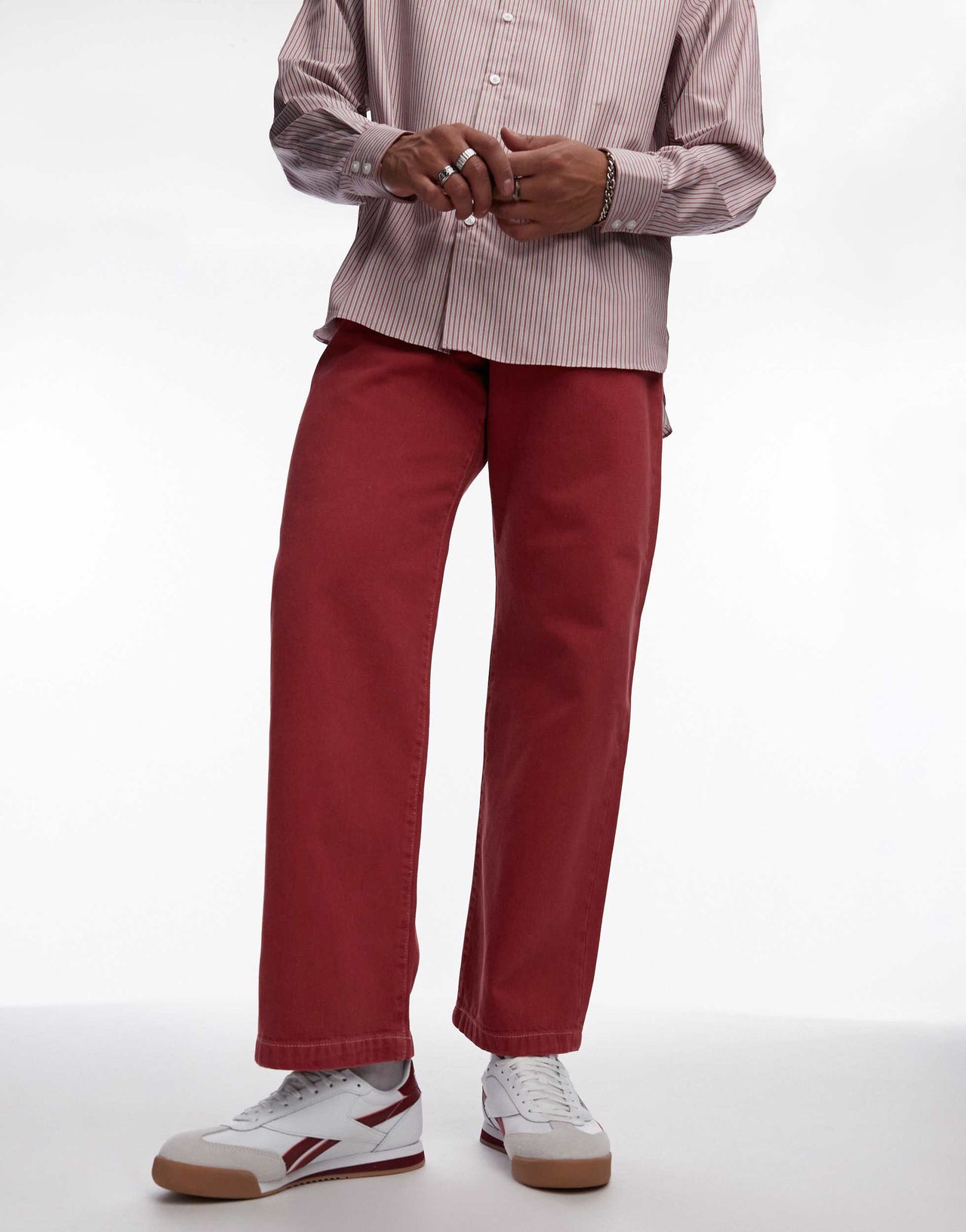 Reebok Campio XT trainers in white and burgundy