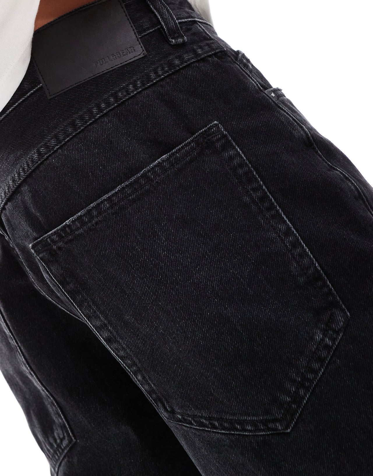 Pull&Bear denim shorts in washed black