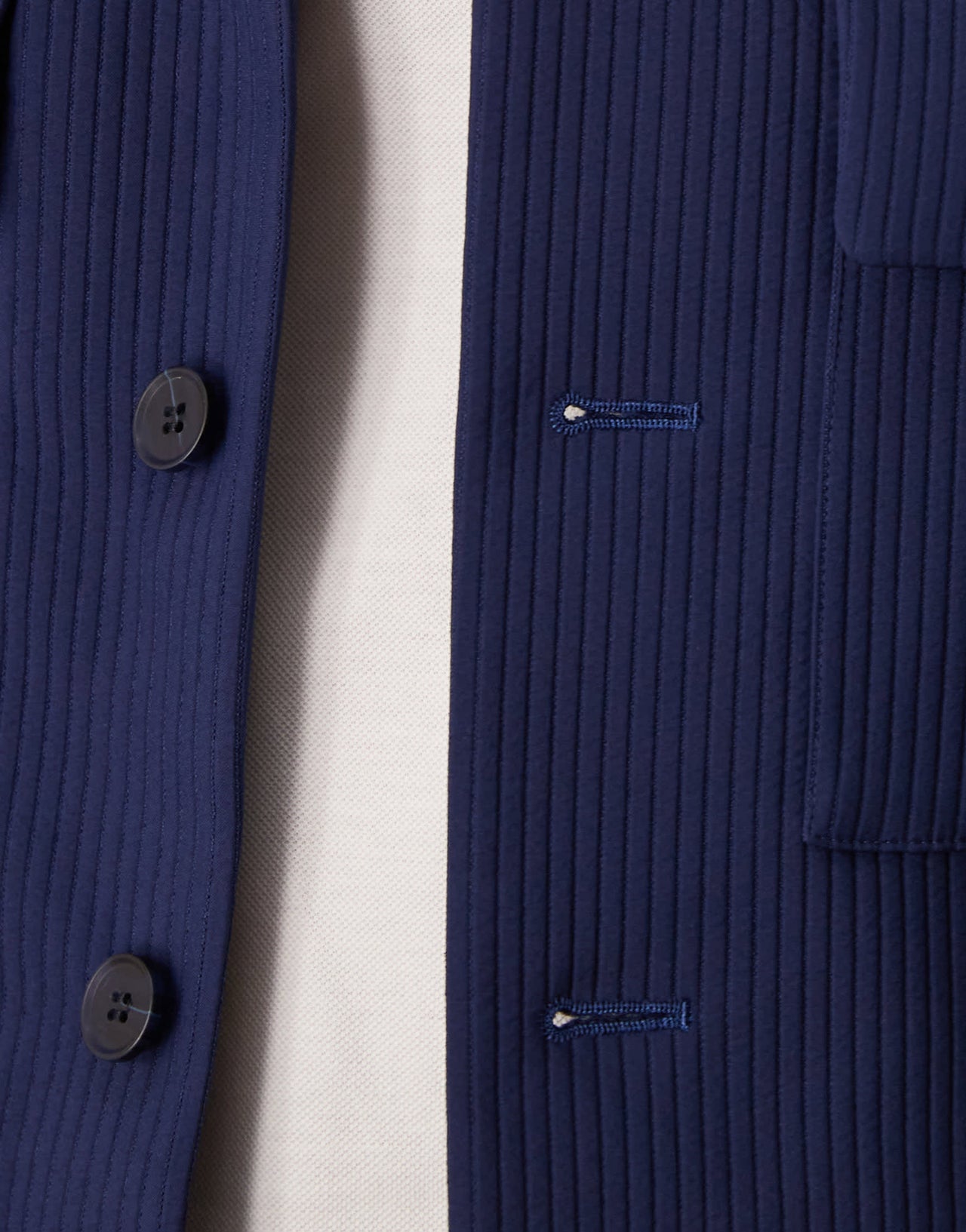 ASOS DESIGN smart co-ord shirt jacket in navy rib