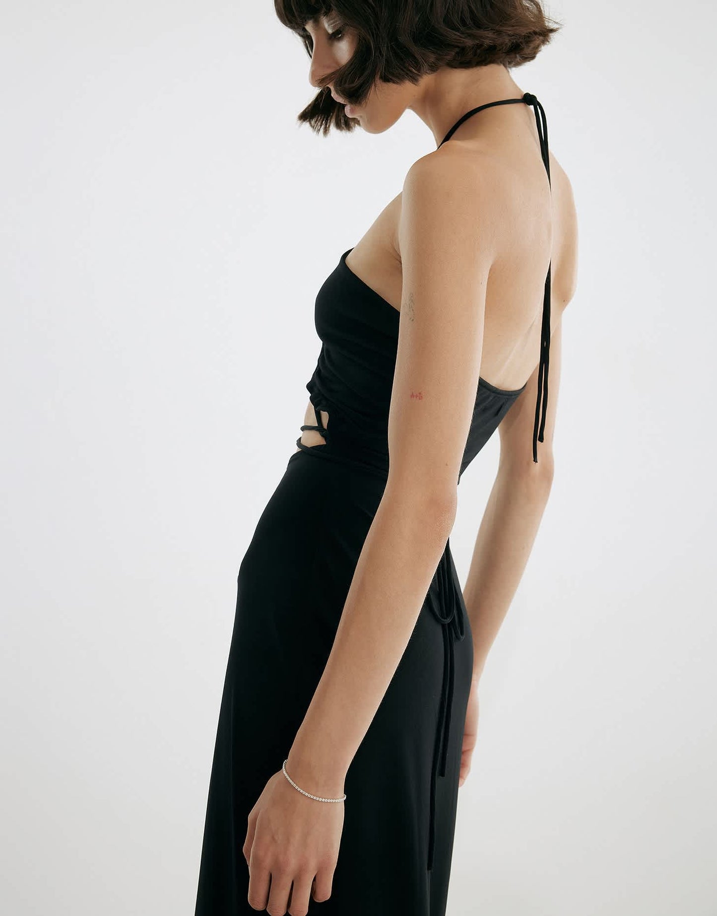 NA-KD X Josefine HJ cut out maxi dress in black
