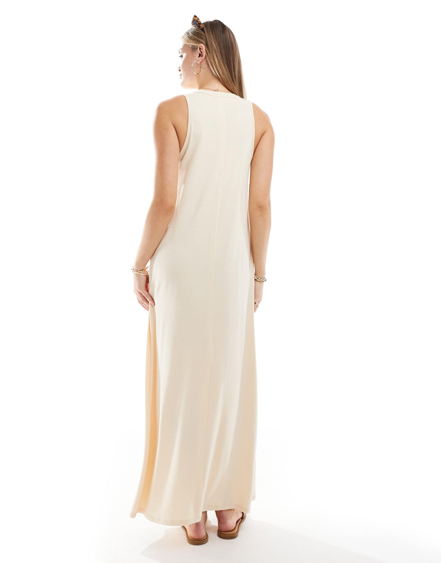 ASOS DESIGN ribbed slinky a line maxi dress in