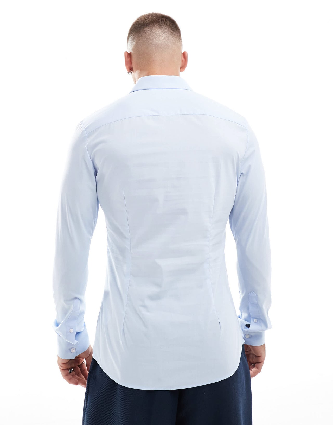 ASOS DESIGN skinny shirt in pale blue