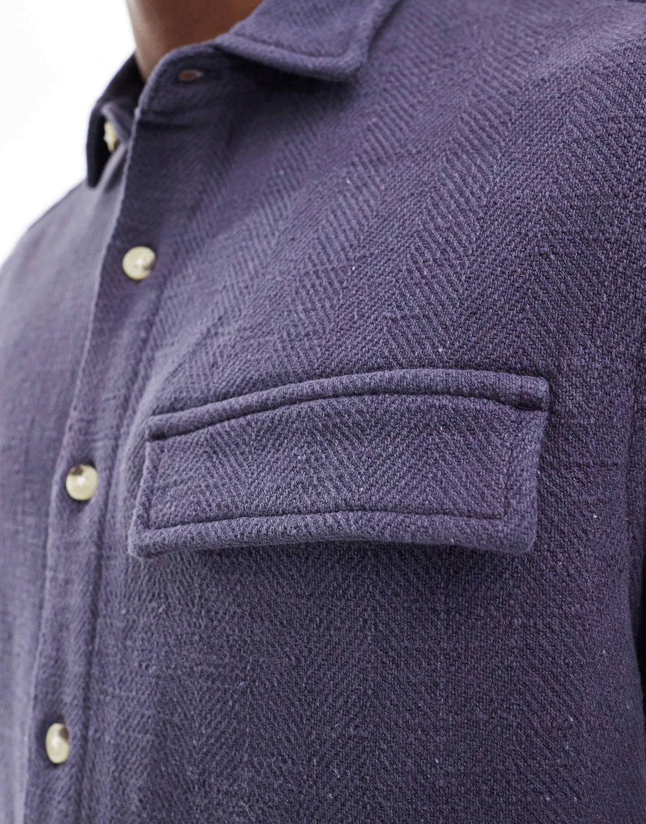 ASOS DESIGN overshirt in dark navy