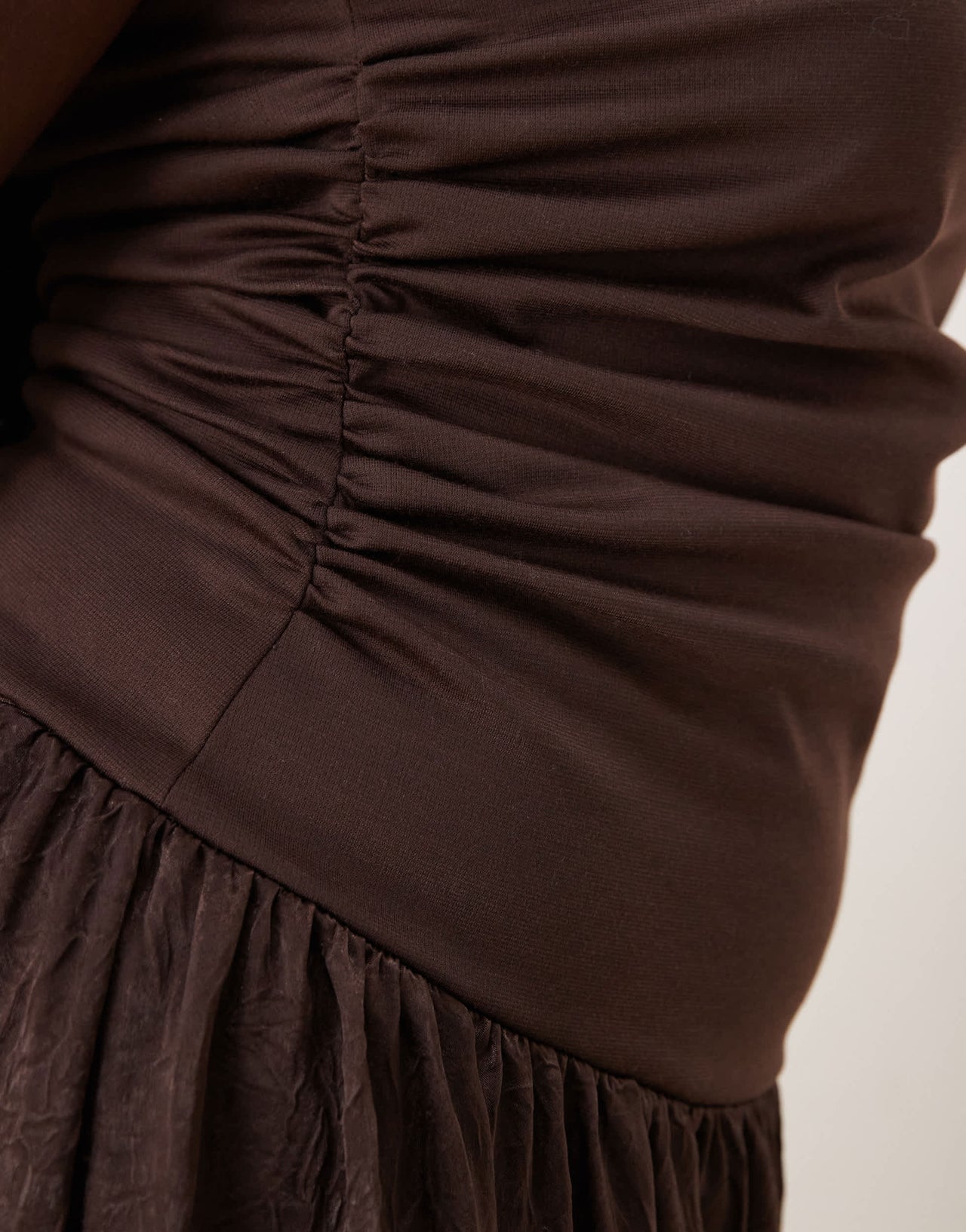 ASOS DESIGN Curve bandeau textured maxi dress in chocolate