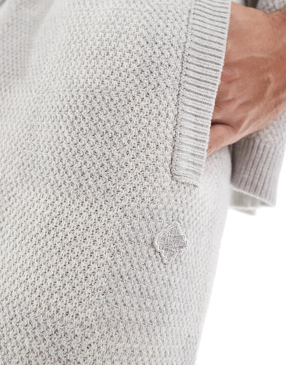 The Couture Club co-ord knitted checkerboard shorts in grey