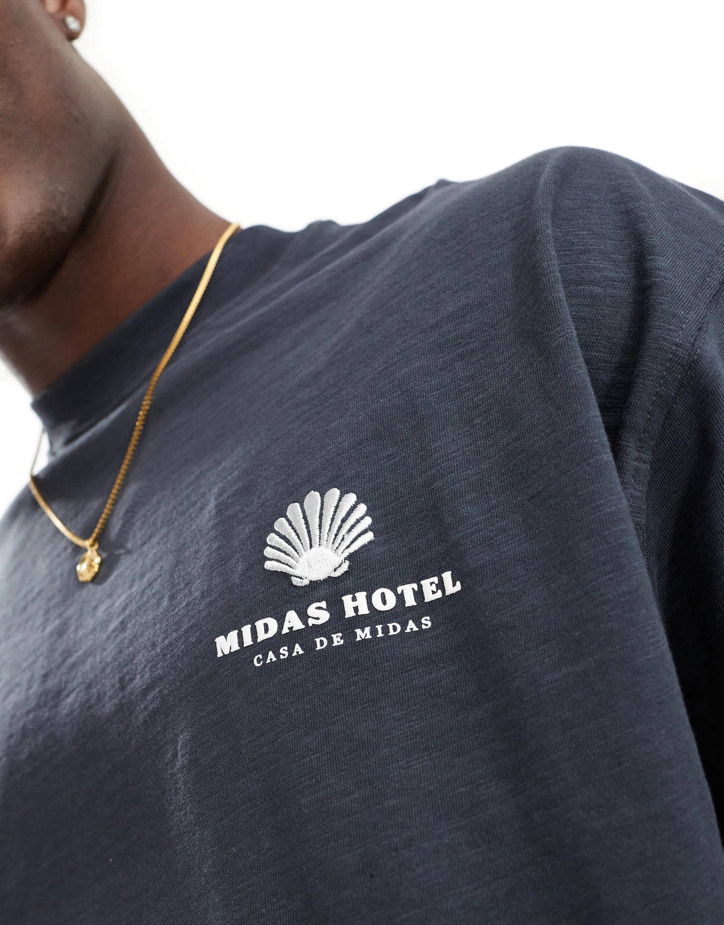 River Island Greek Midas hotel t-shirt in black