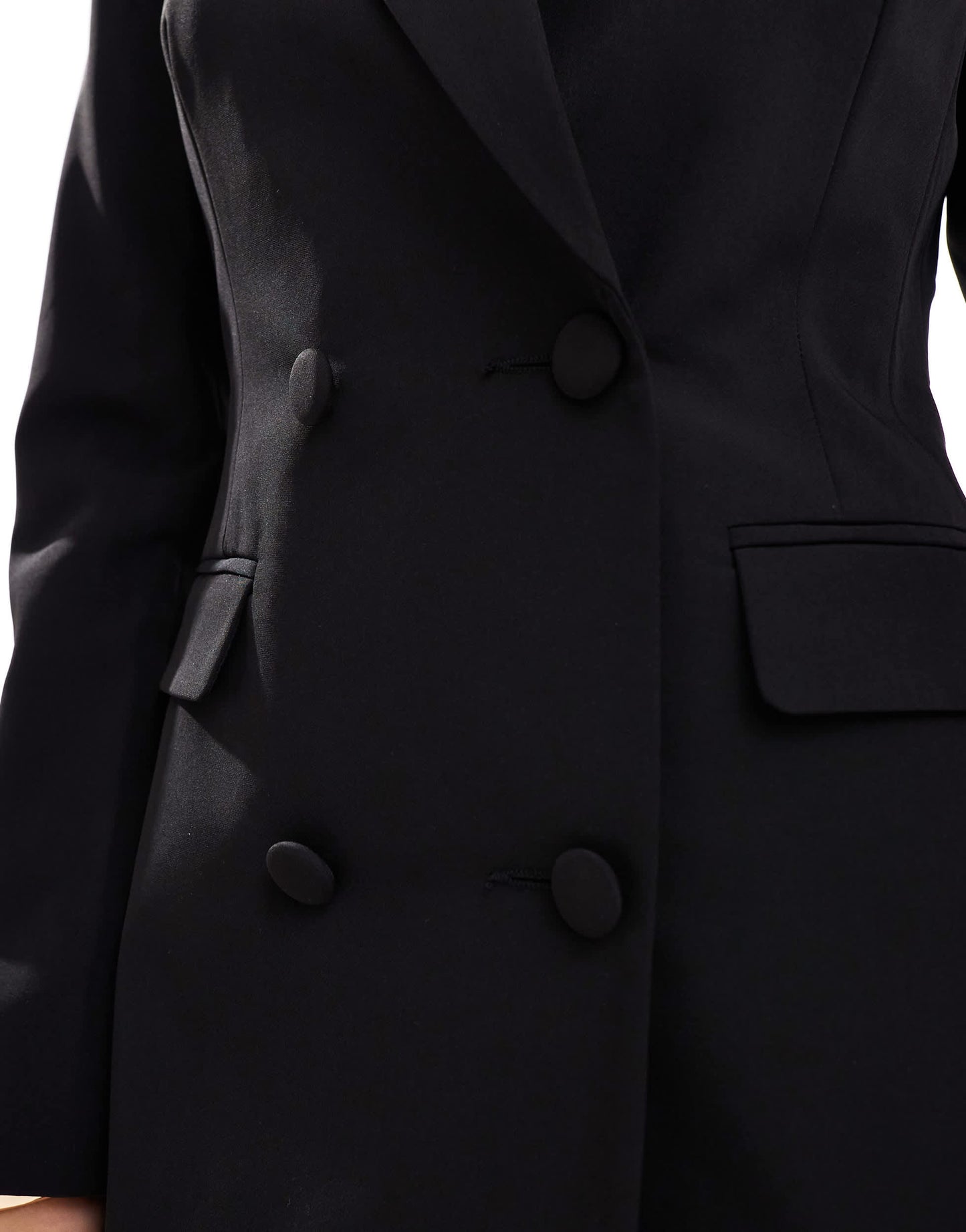 Miss Selfridge fitted waist blazer dress in black
