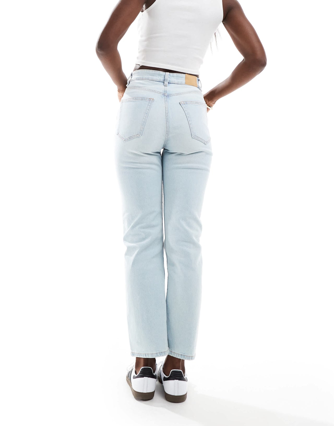 Pull&Bear high rise straight leg comfort jean in light blue