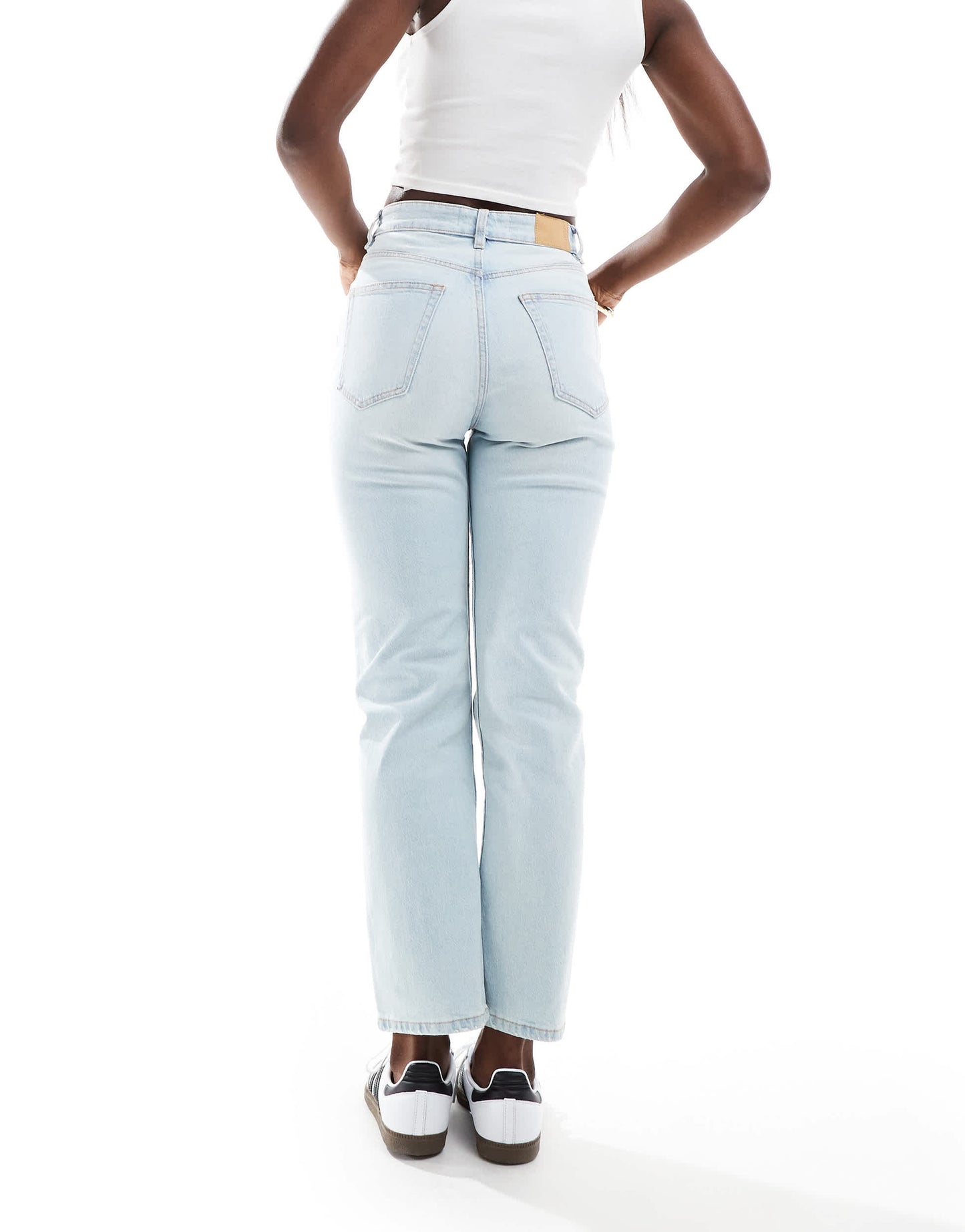 Pull&Bear high rise straight leg comfort jean in light blue