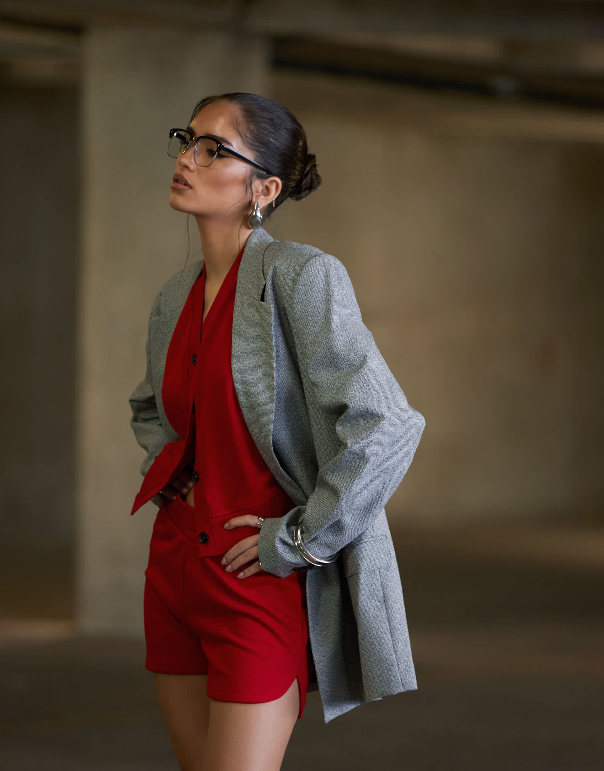 ASOS DESIGN sweat runner shorts in red