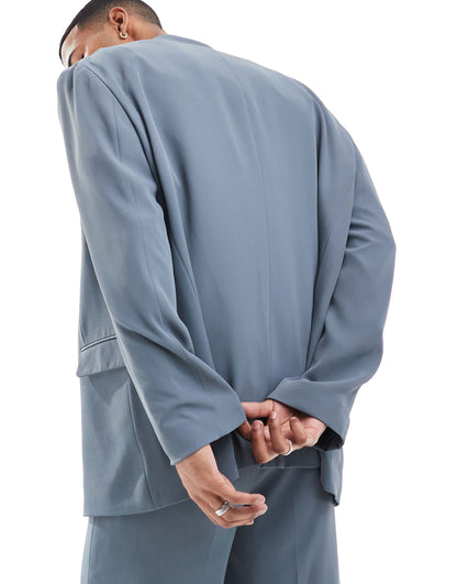 ASOS DESIGN slouchy oversized suit jacket in blue