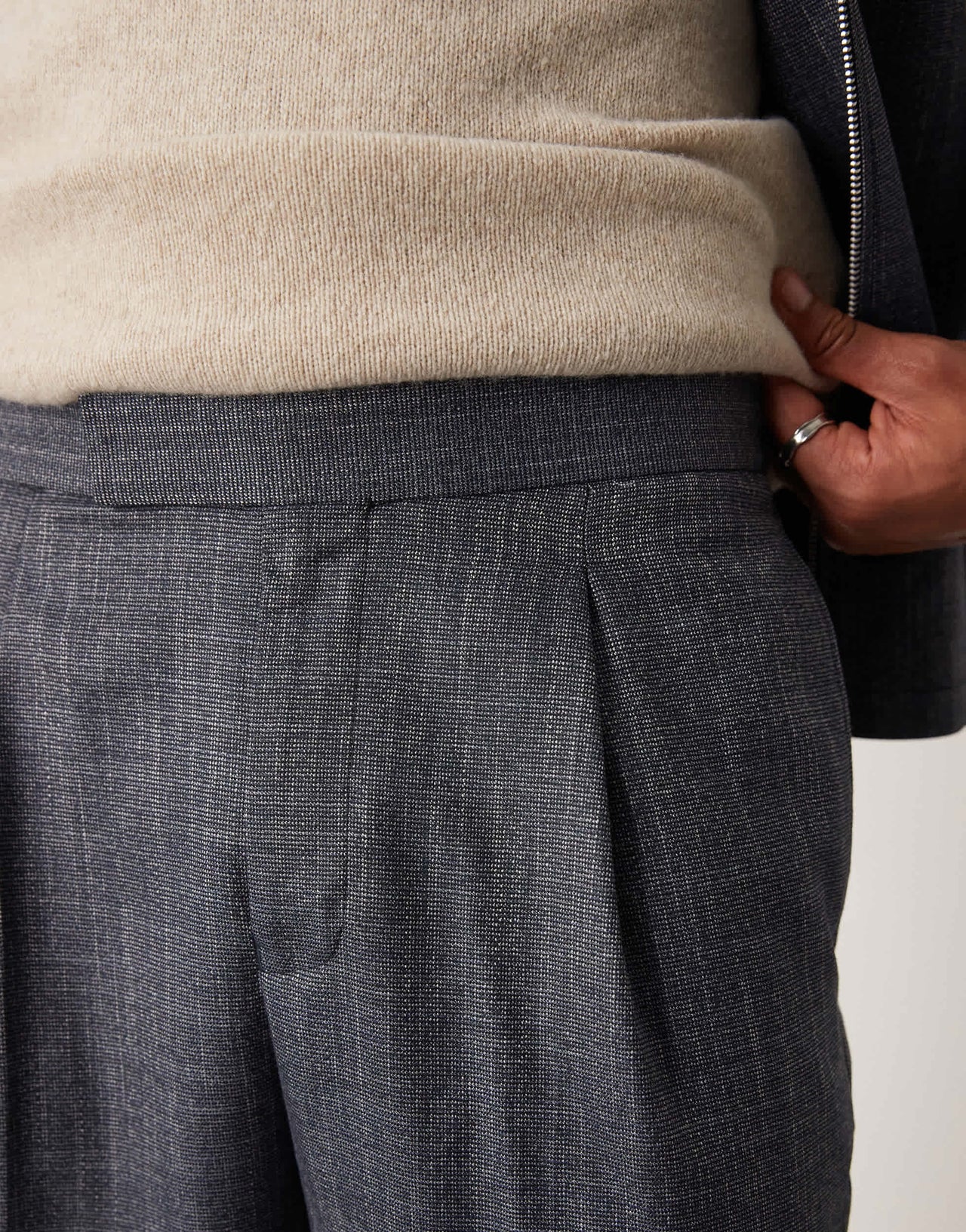 ASOS DESIGN smart co-ord tapered trousers in navy with elasticated waist