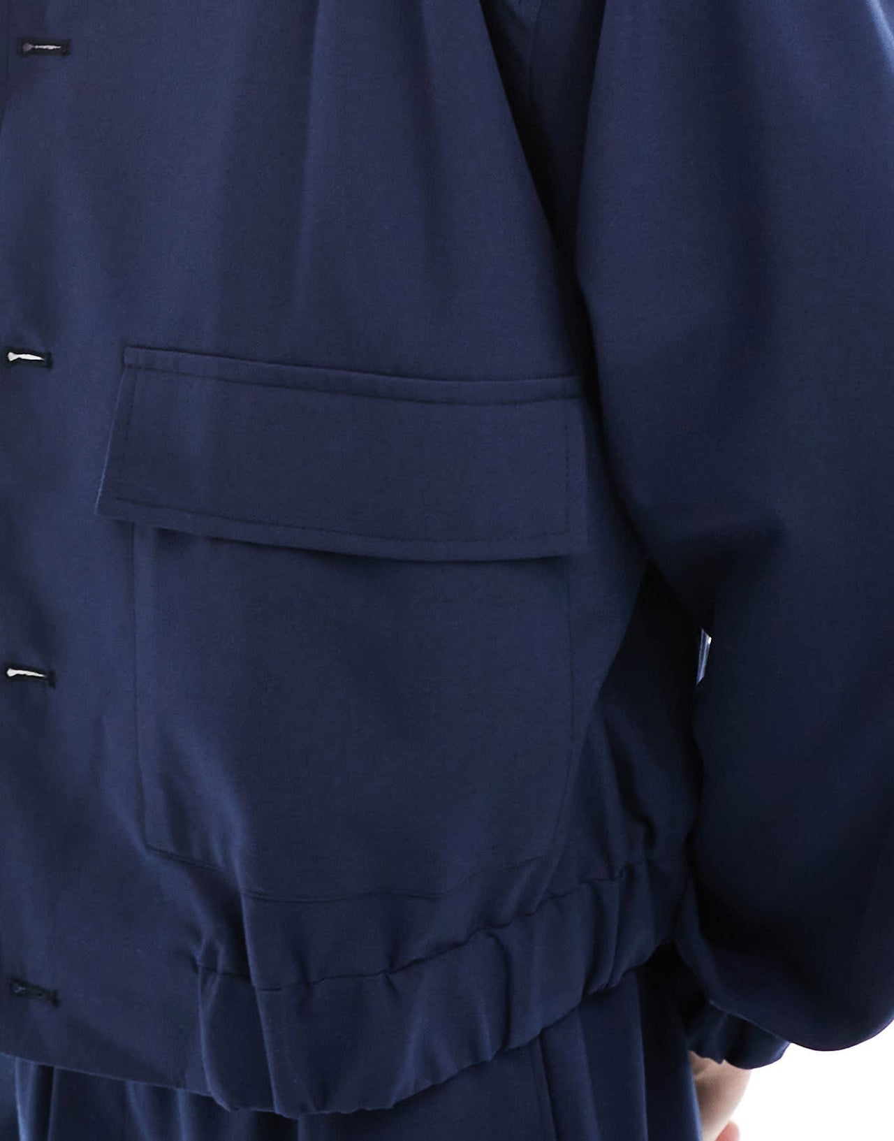 ASOS DESIGN smart co-ord button through bomber jacket in navy