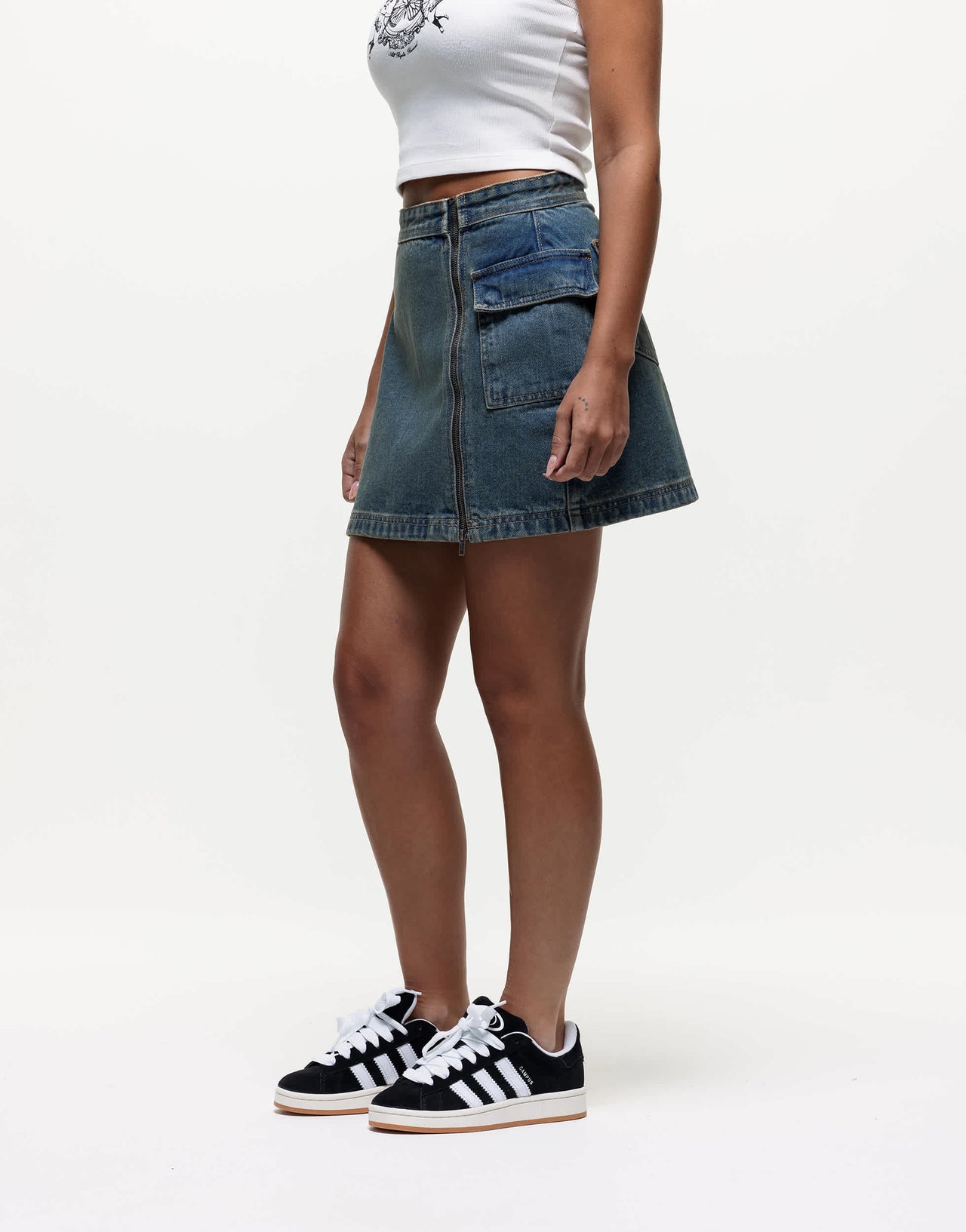 Good For Nothing denim mini skirt in blue wash
