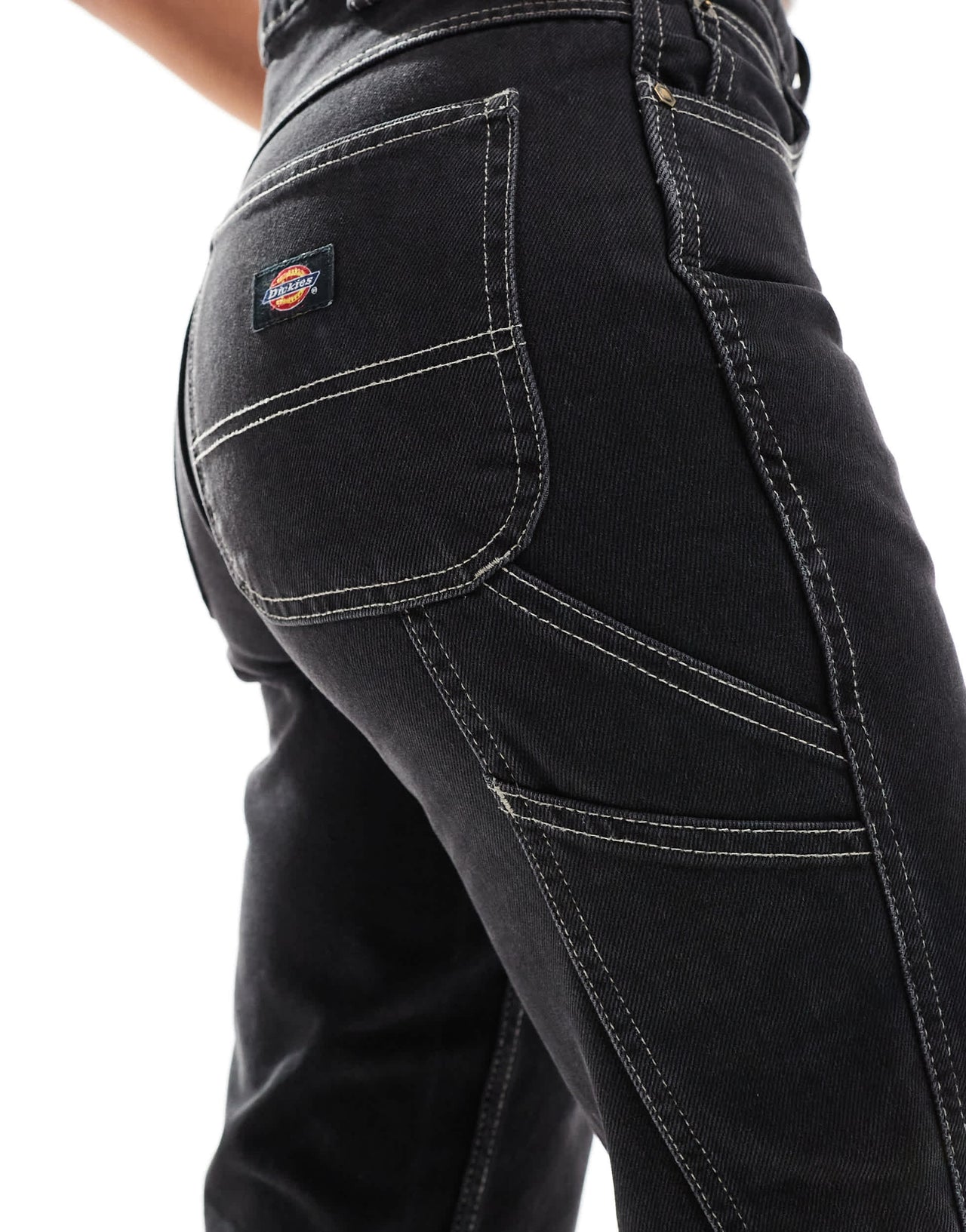 Dickies ellendale straight fit denim jeans in washed black