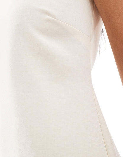 Closet London minimal mini dress in cream
