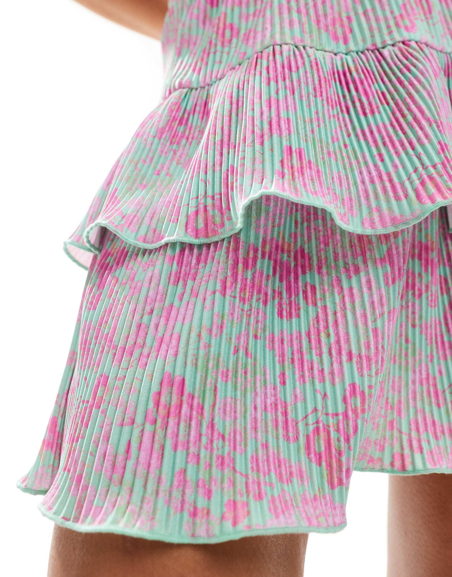 ASOS DESIGN plisse flippy mini skirt in floral