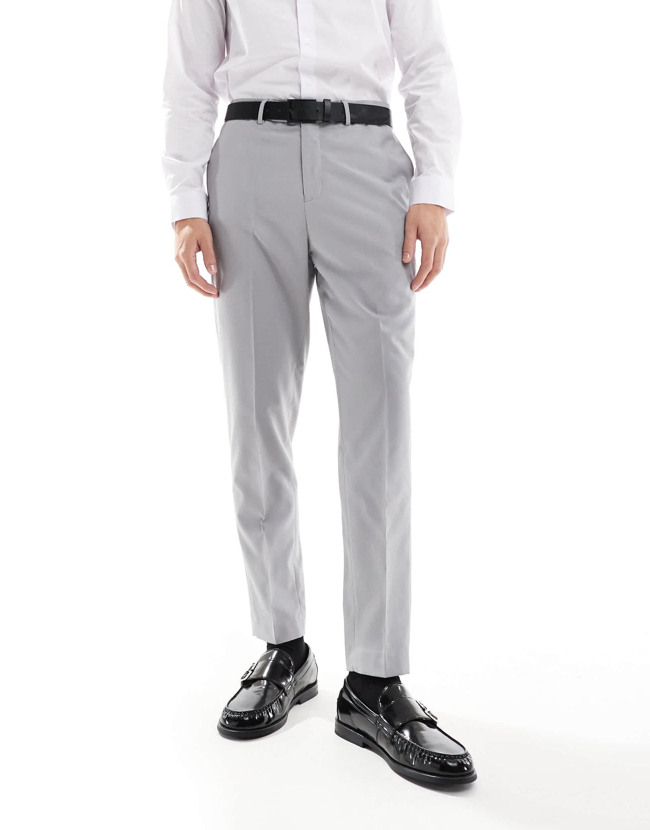 ASOS DESIGN smart tapered fit trousers in light grey