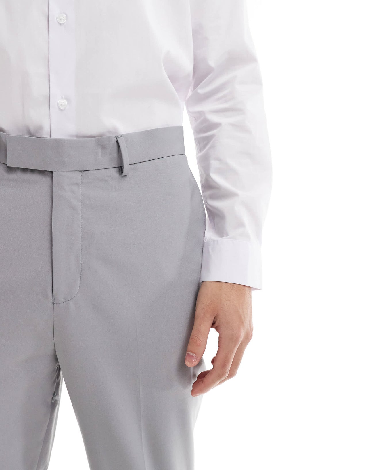 ASOS DESIGN smart tapered fit trousers in light grey